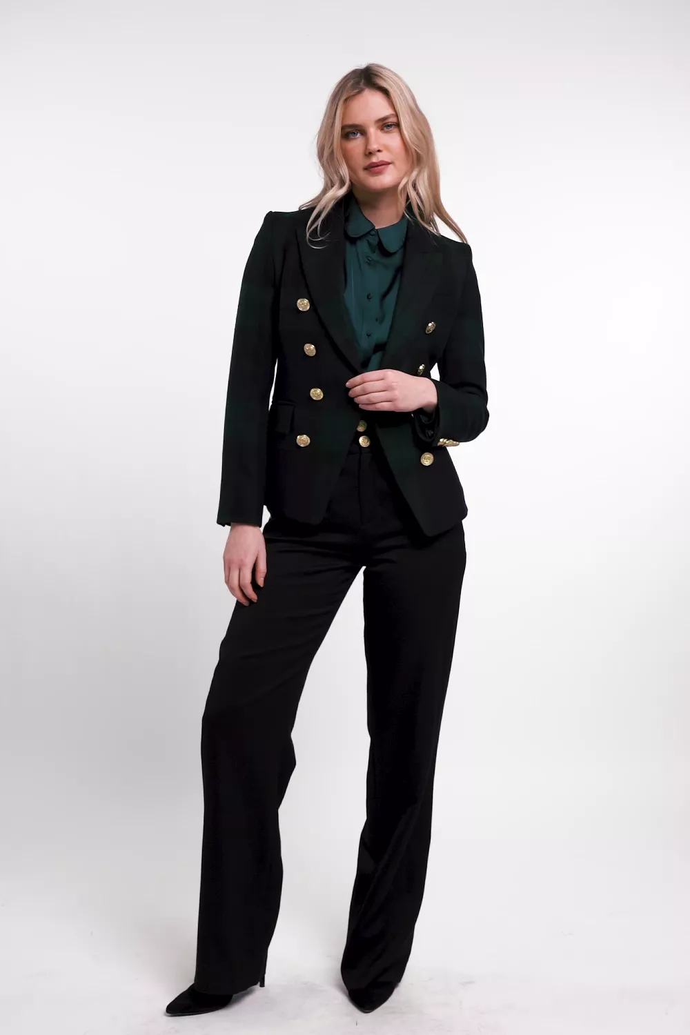 Isla Satin Shirt (Emerald)