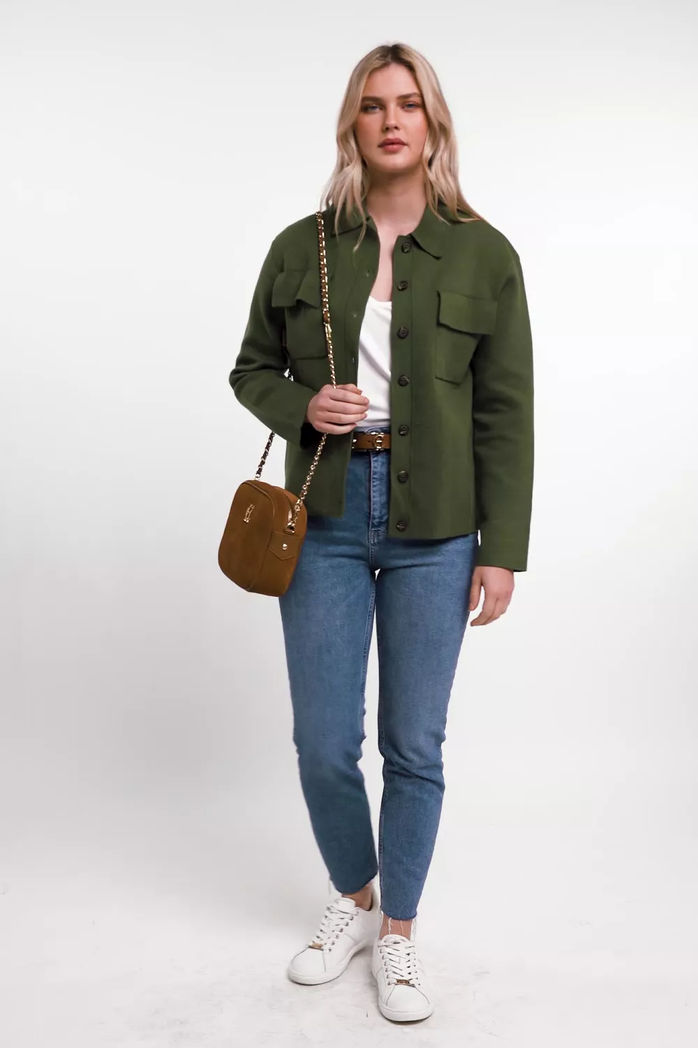 Maria Knitted Overshirt (Moss)