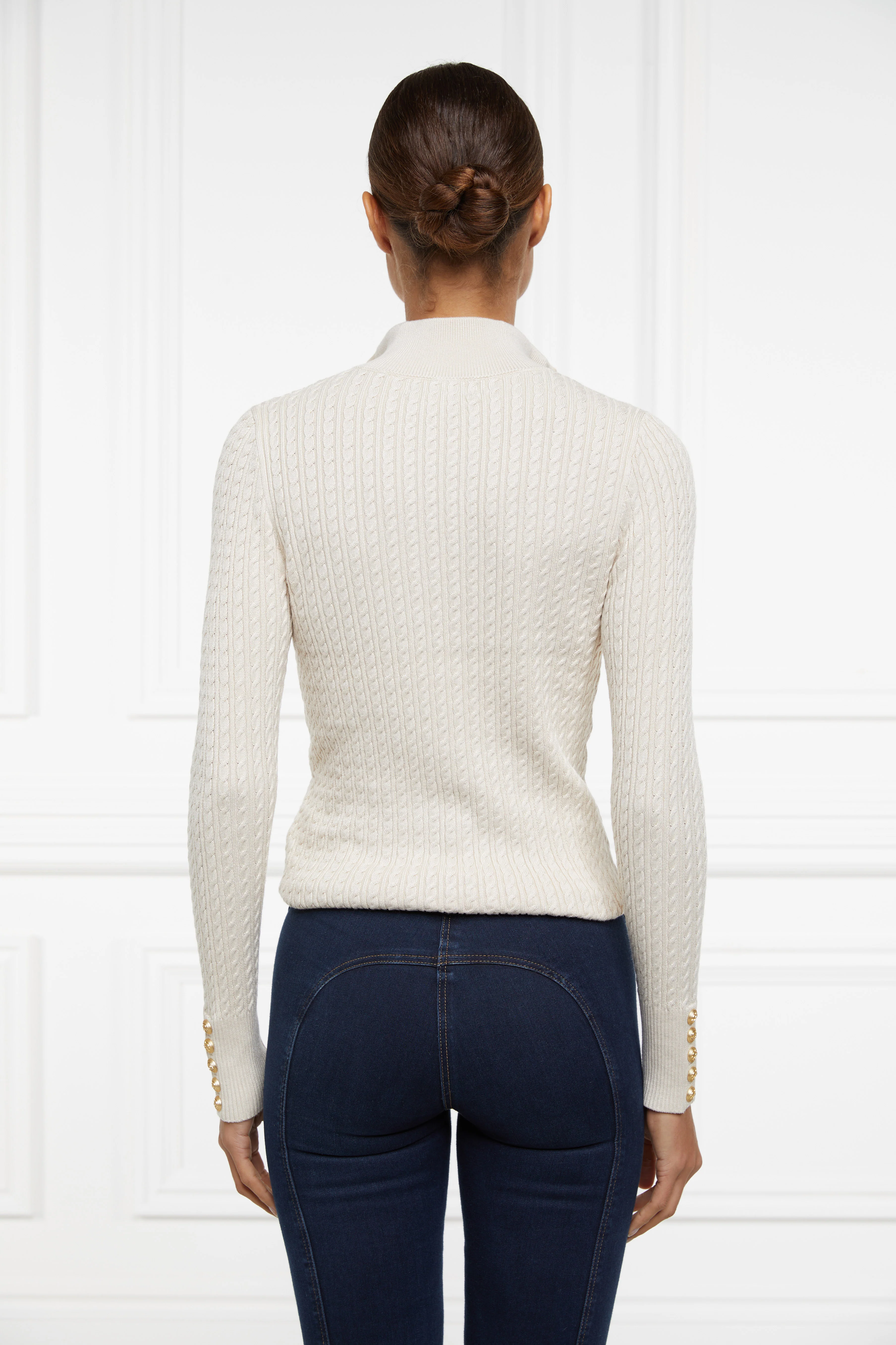 Ava Quarter Zip Knit (Almond)