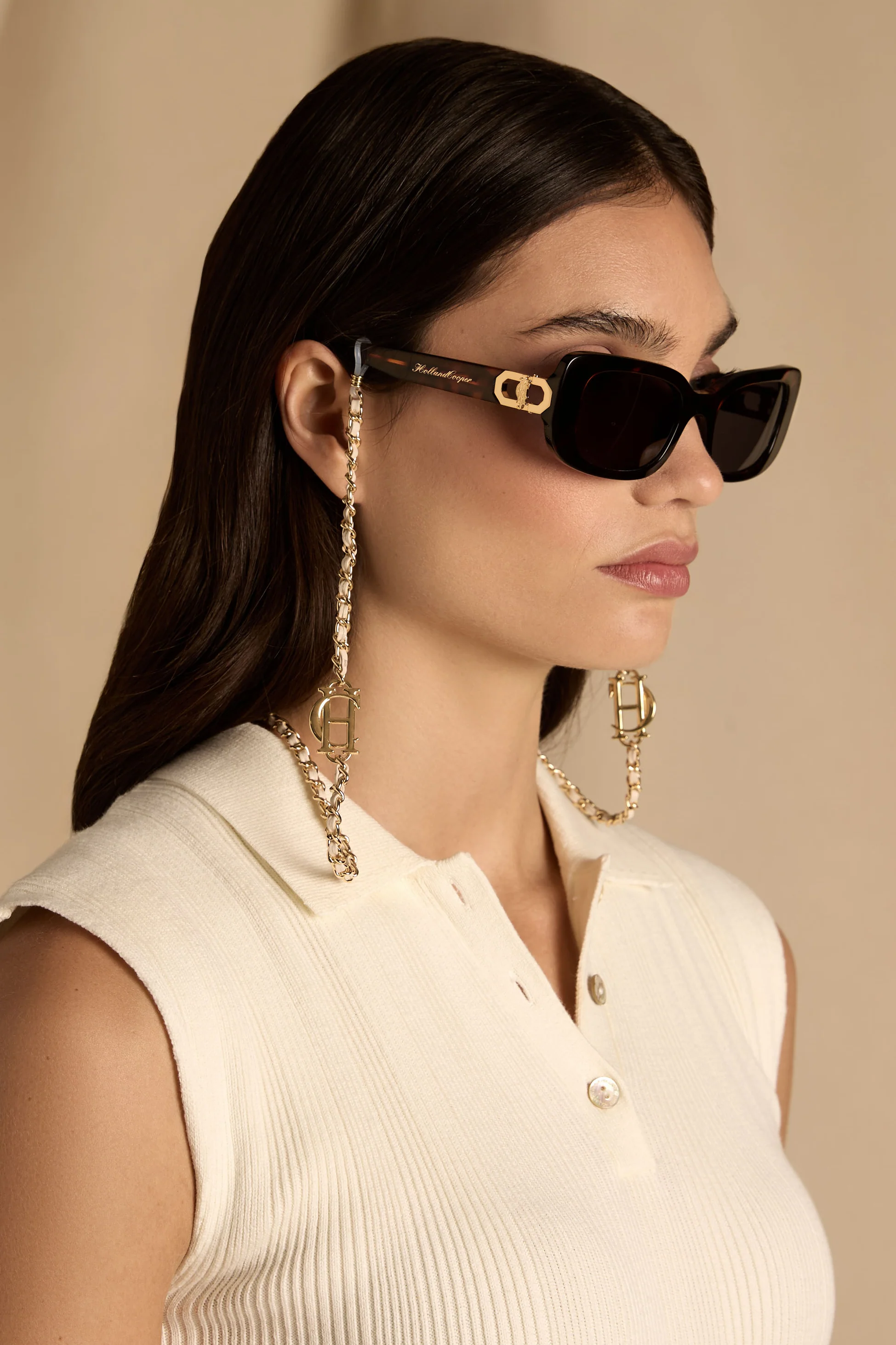 Milan Glasses Chain (Cream)