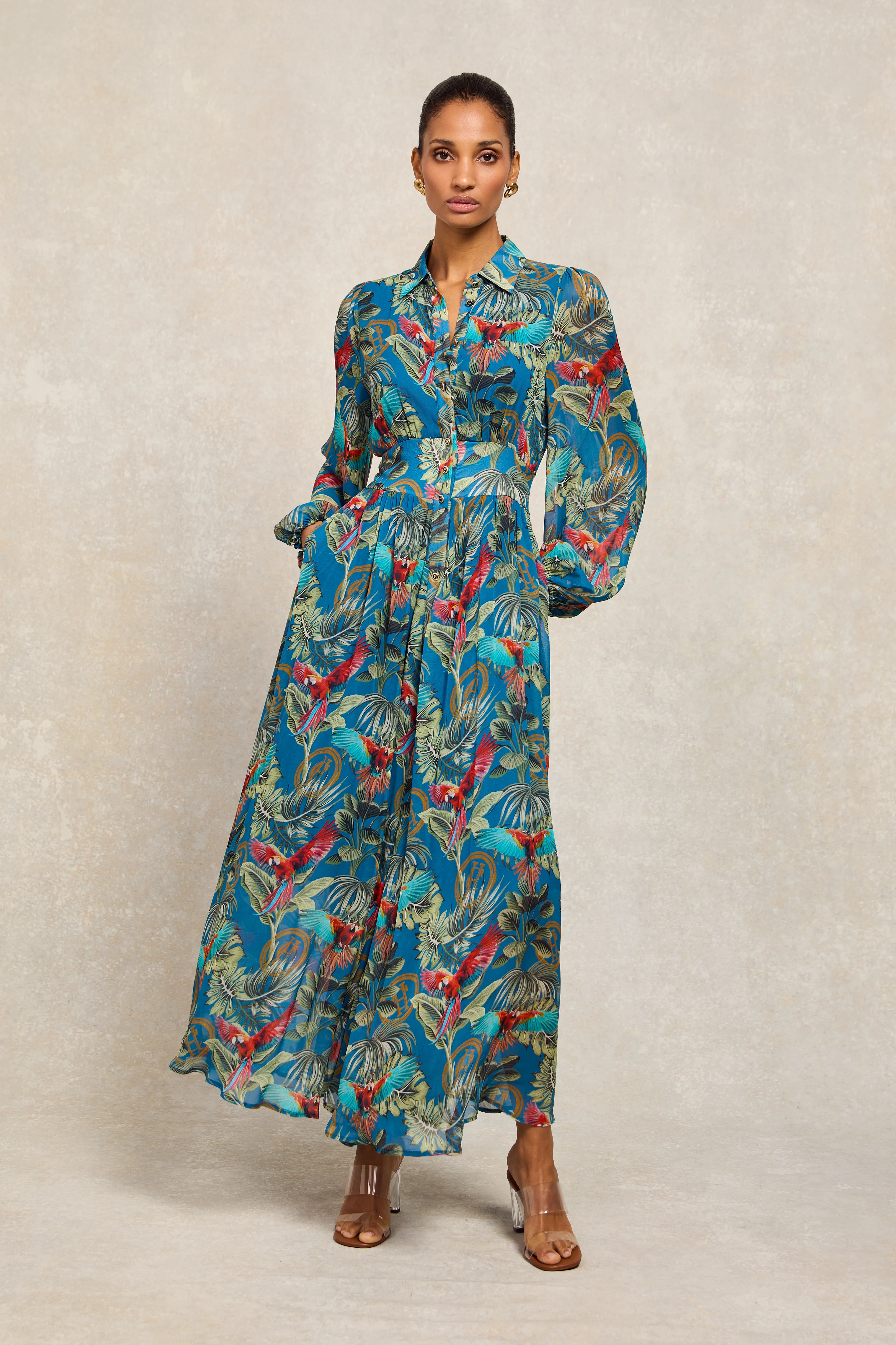 Paros Shirt Dress (Macaw Cobalt)