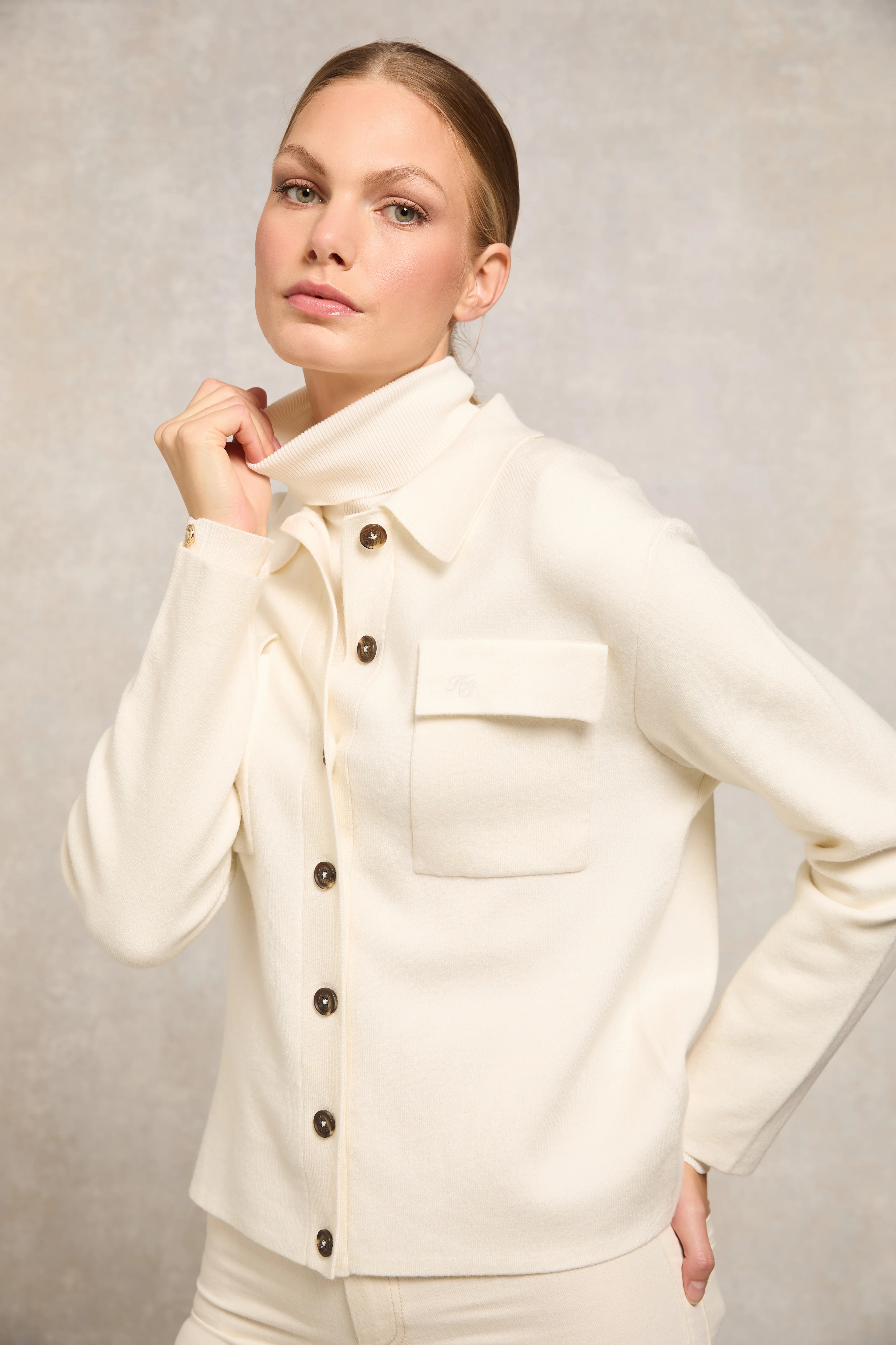 Maria Knitted Overshirt (Natural)