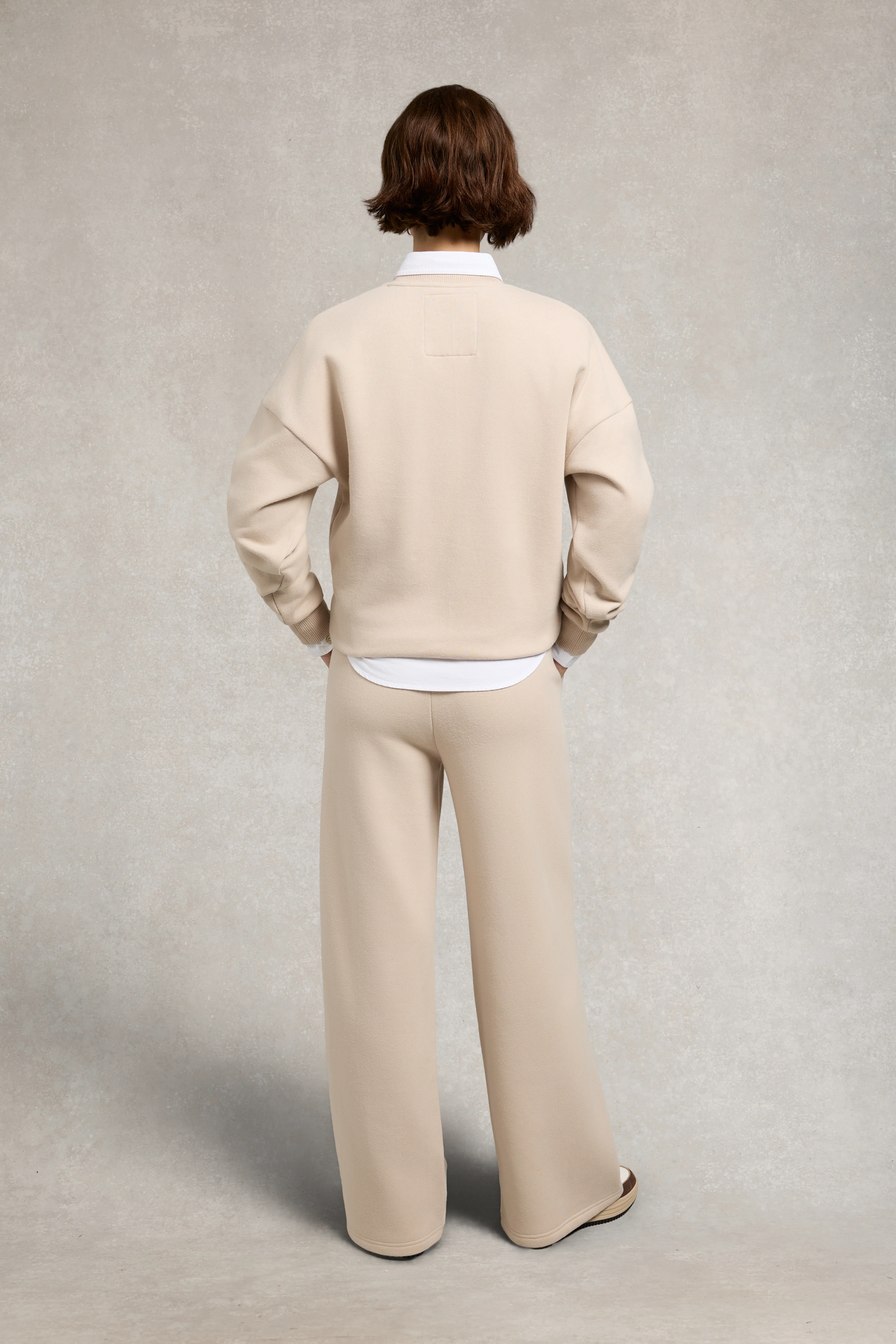 Collegiate Wide Leg Jogger (Stone)