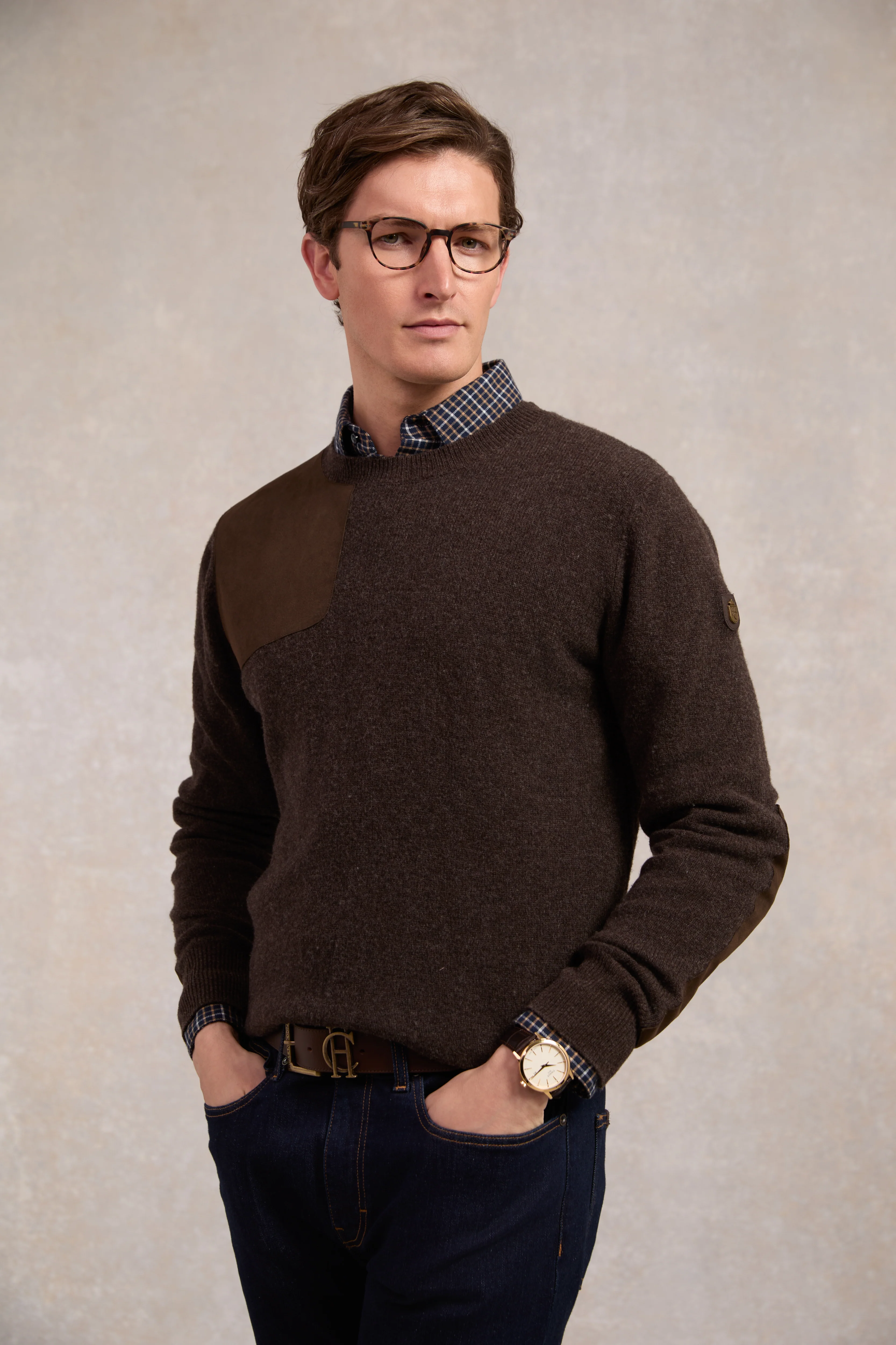Country Crew Neck Knit (Chocolate)