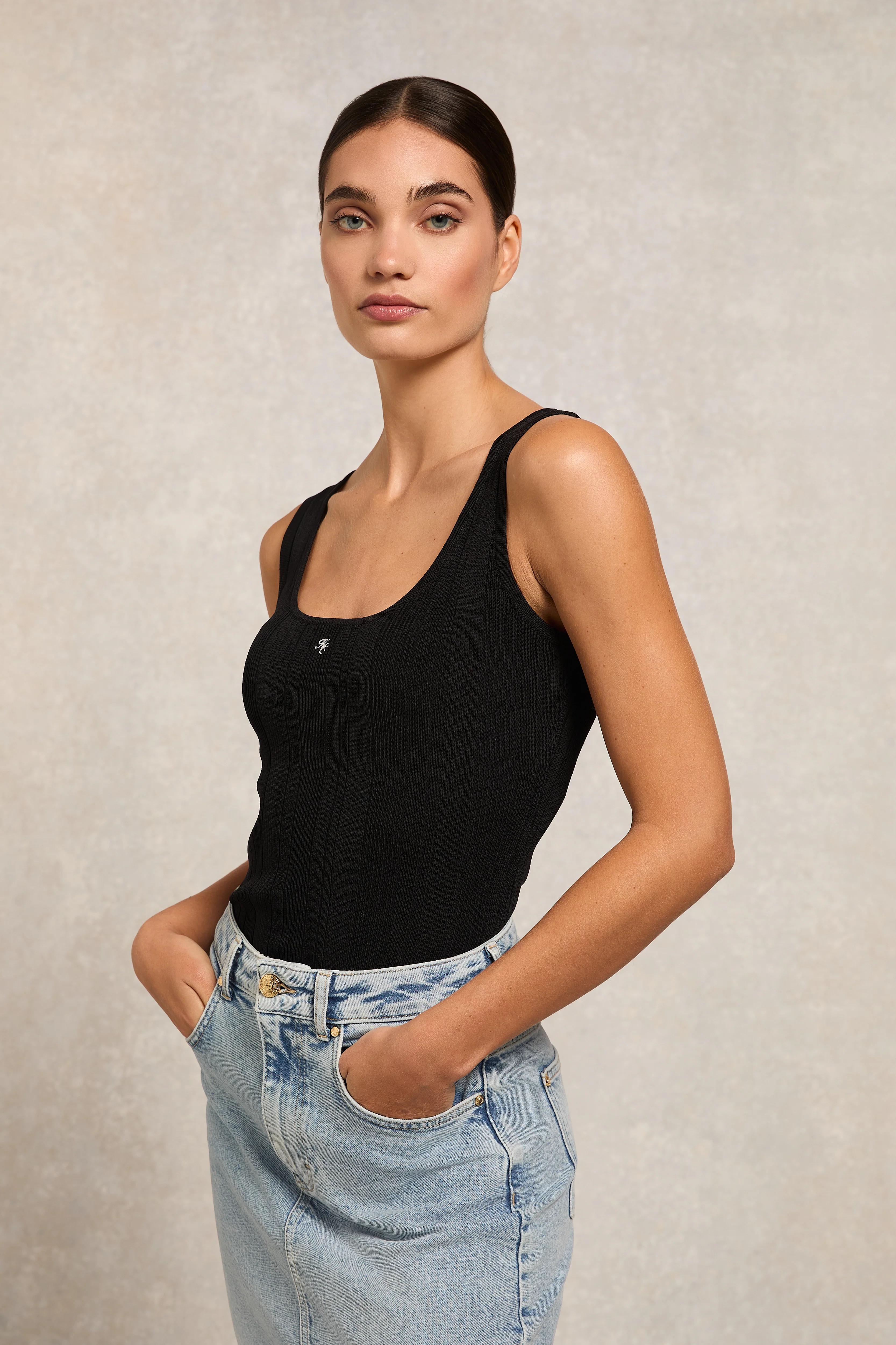 Ruby Knitted Vest (Black)