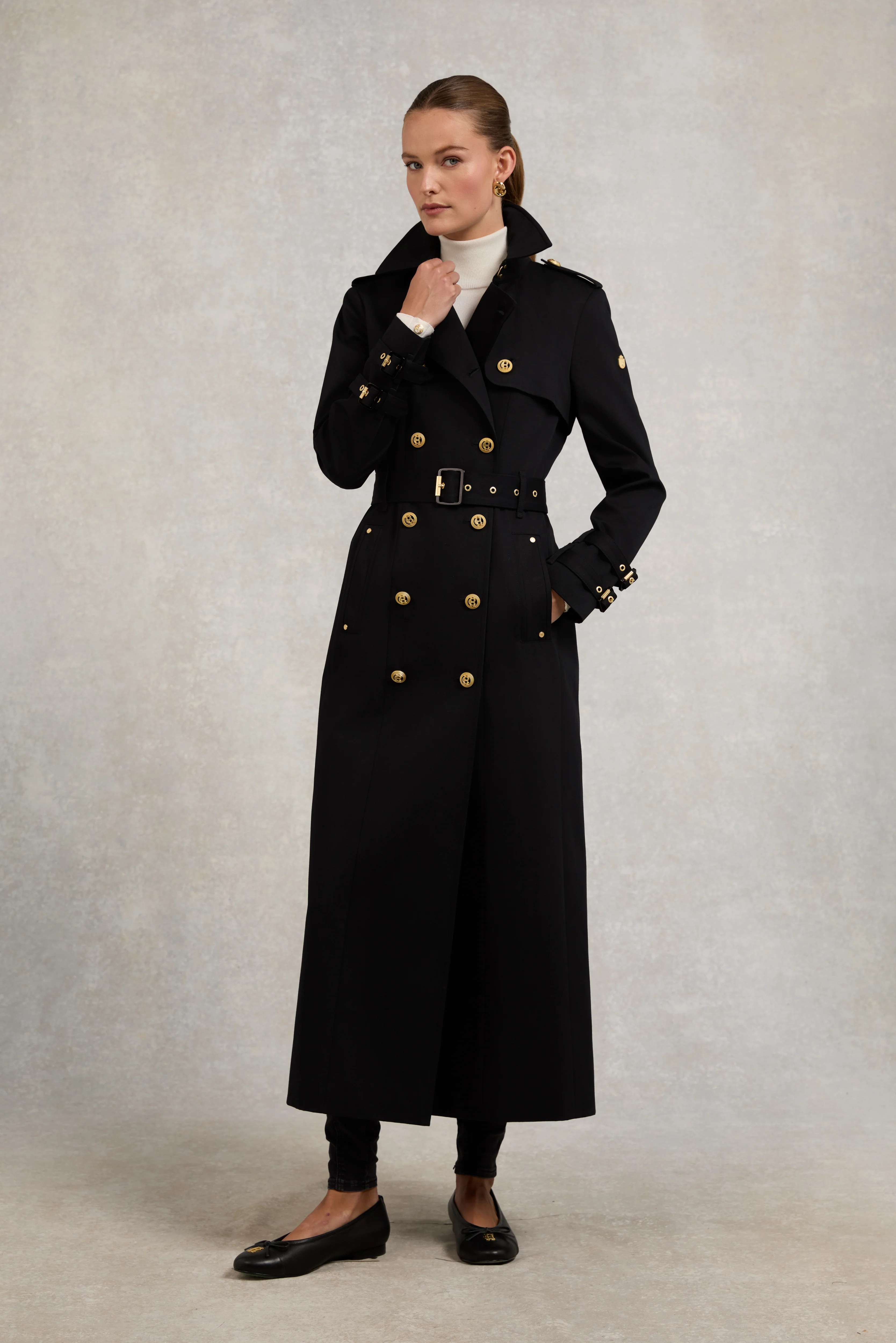 Gatcombe Full Length Trench Coat (Black)