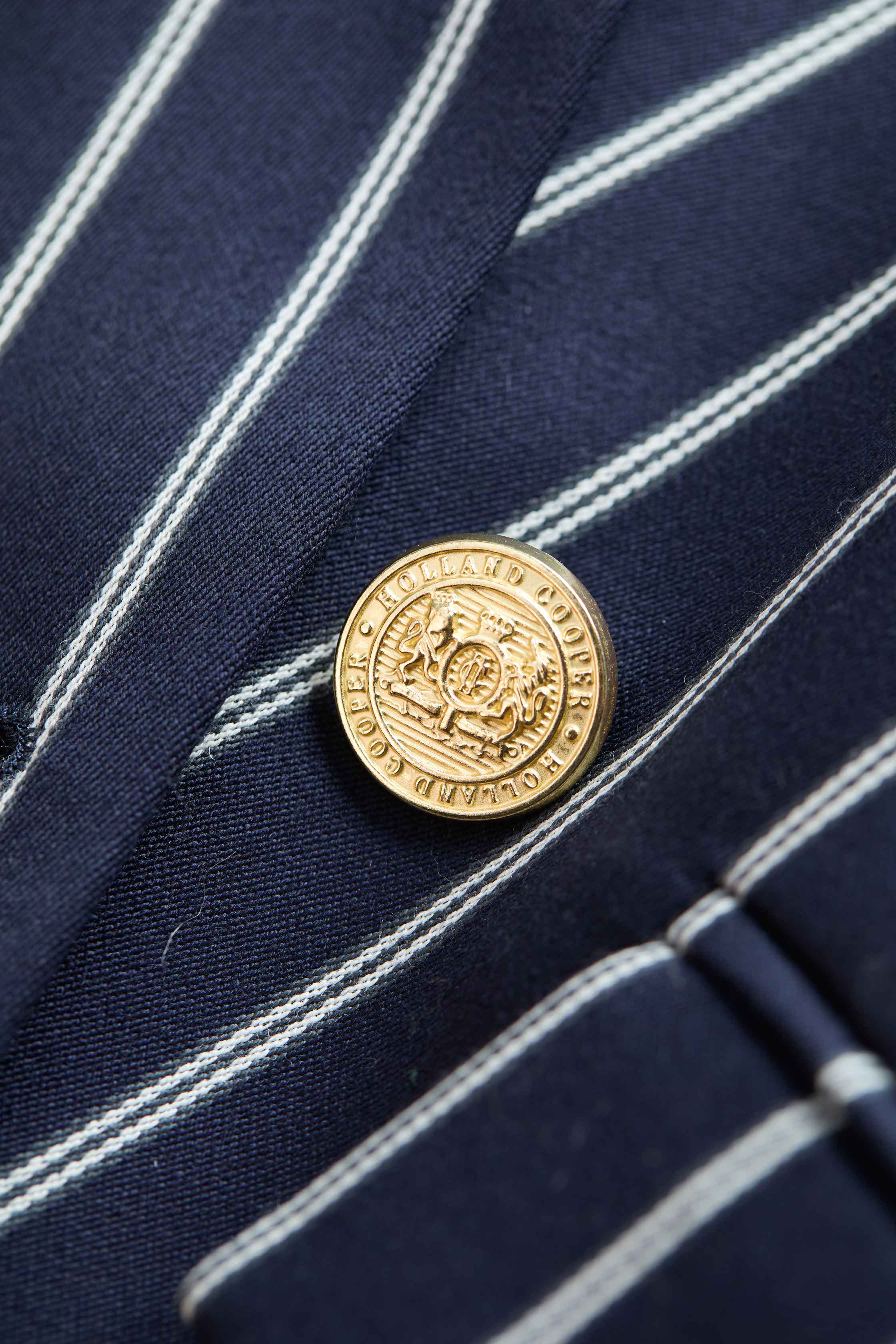 Double Breasted Blazer (Ink Navy Wide Stripe)