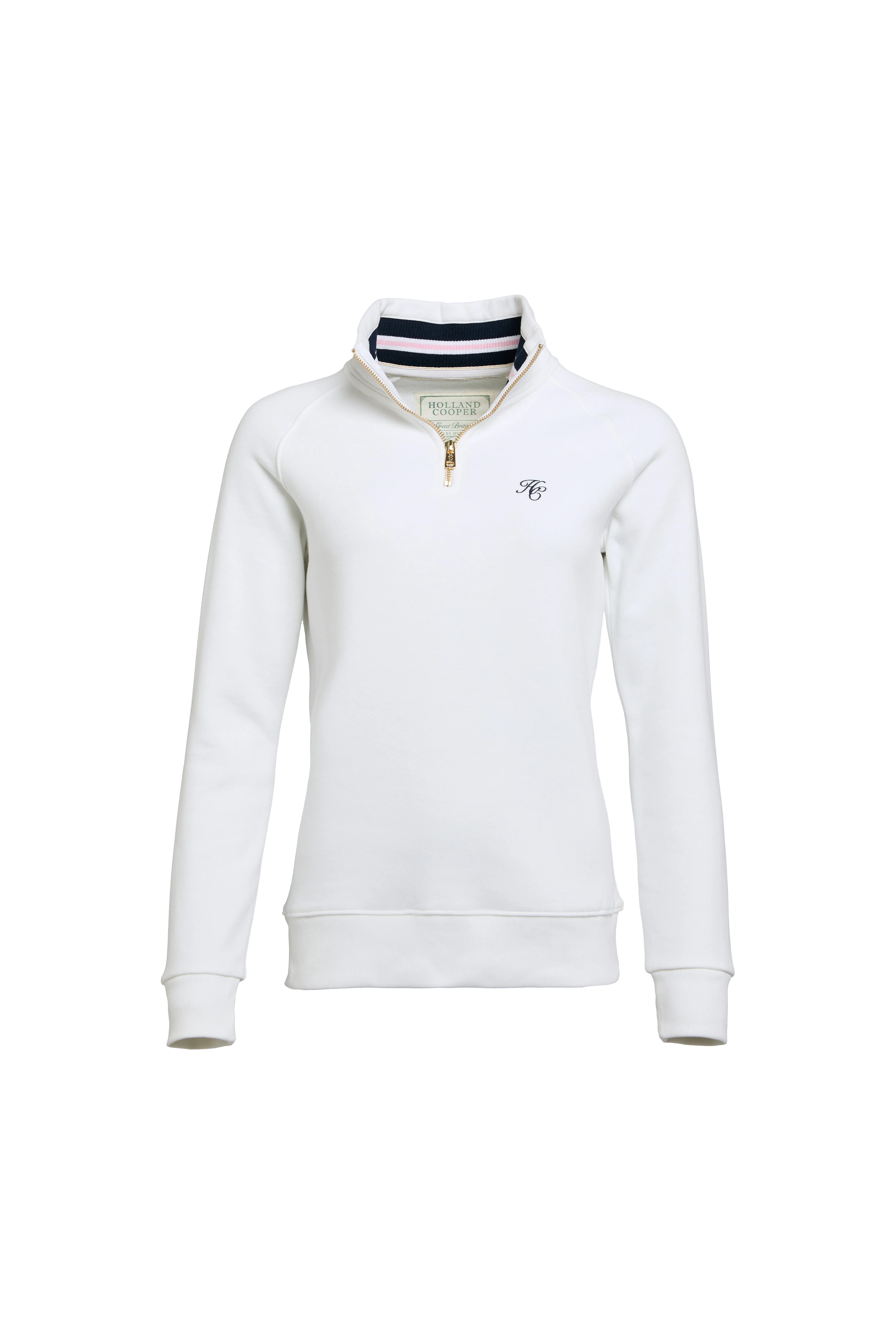 Burford Quarter Zip Neck Sweat (White)