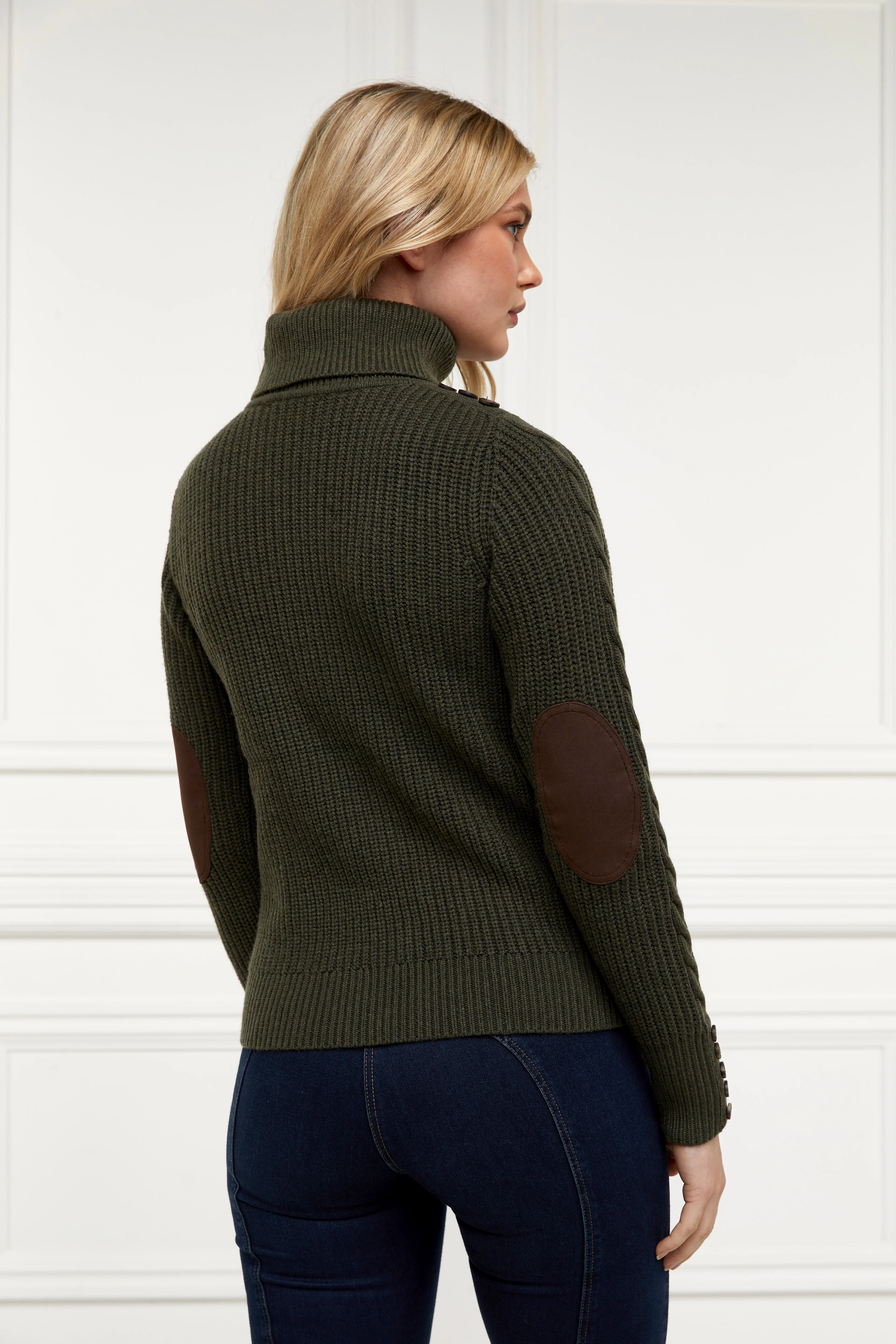 Country Roll Neck Knit (Forest Green)