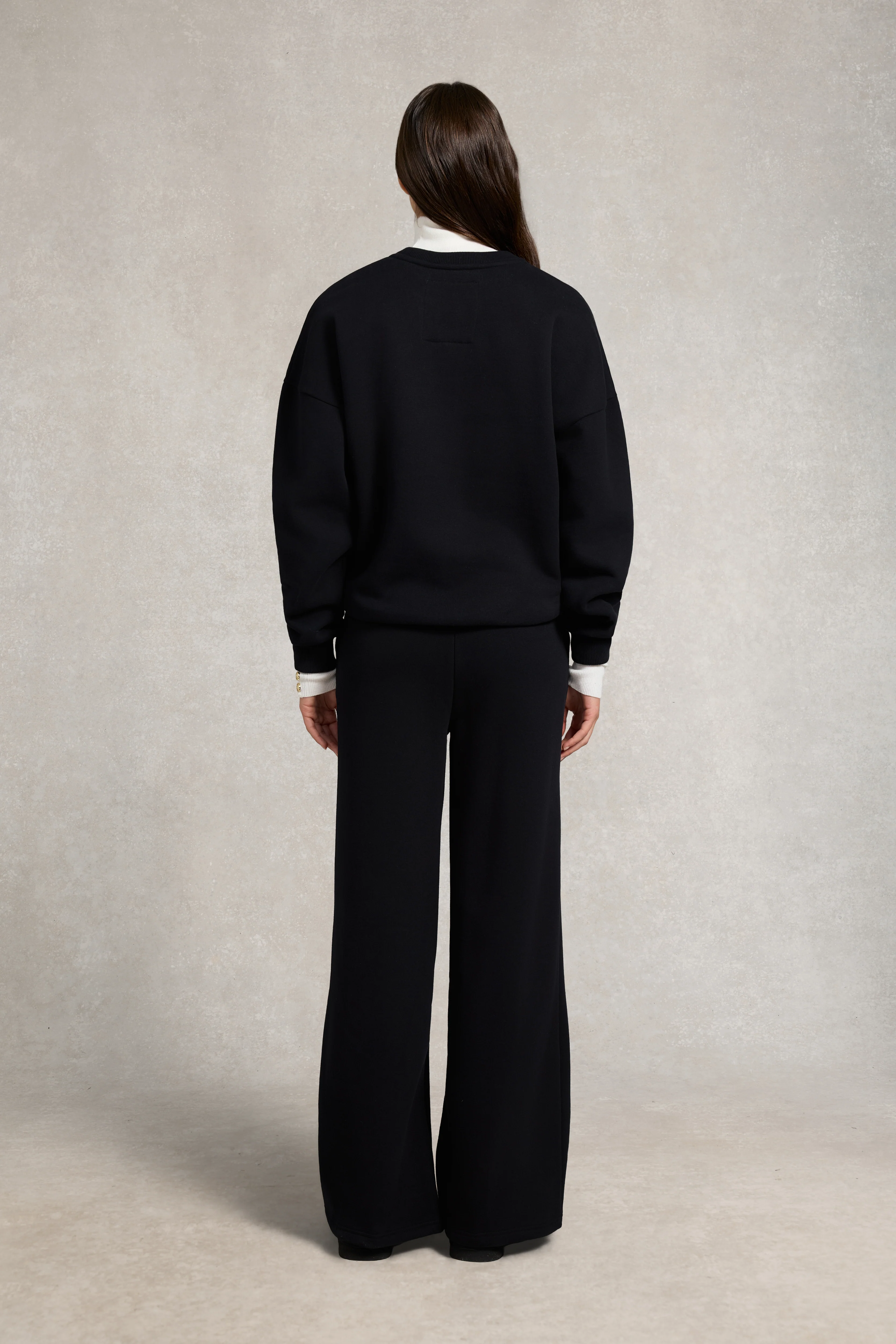 Relaxed Fit Crew Neck Sweat (Black)