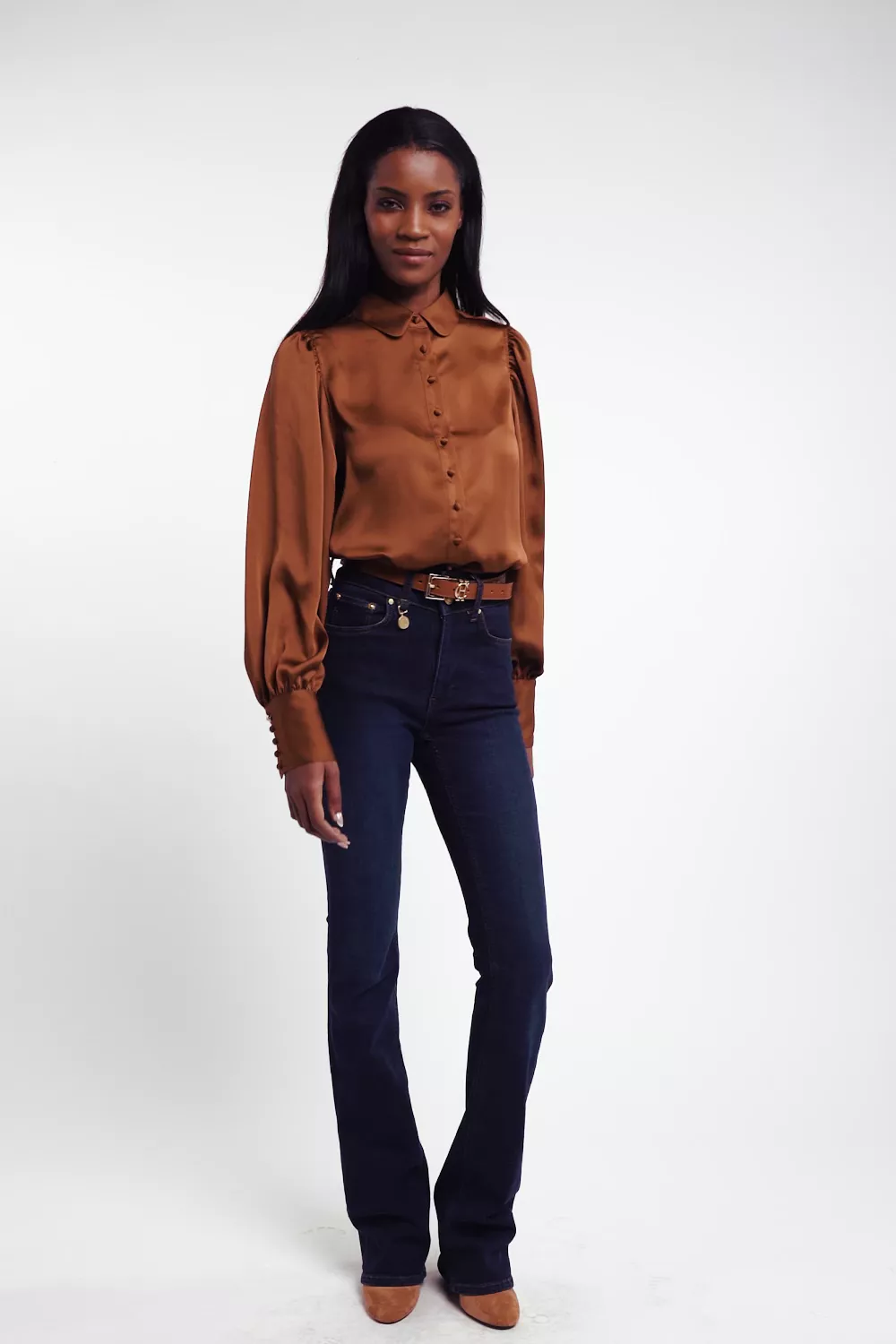 Isla Satin Shirt (Copper)