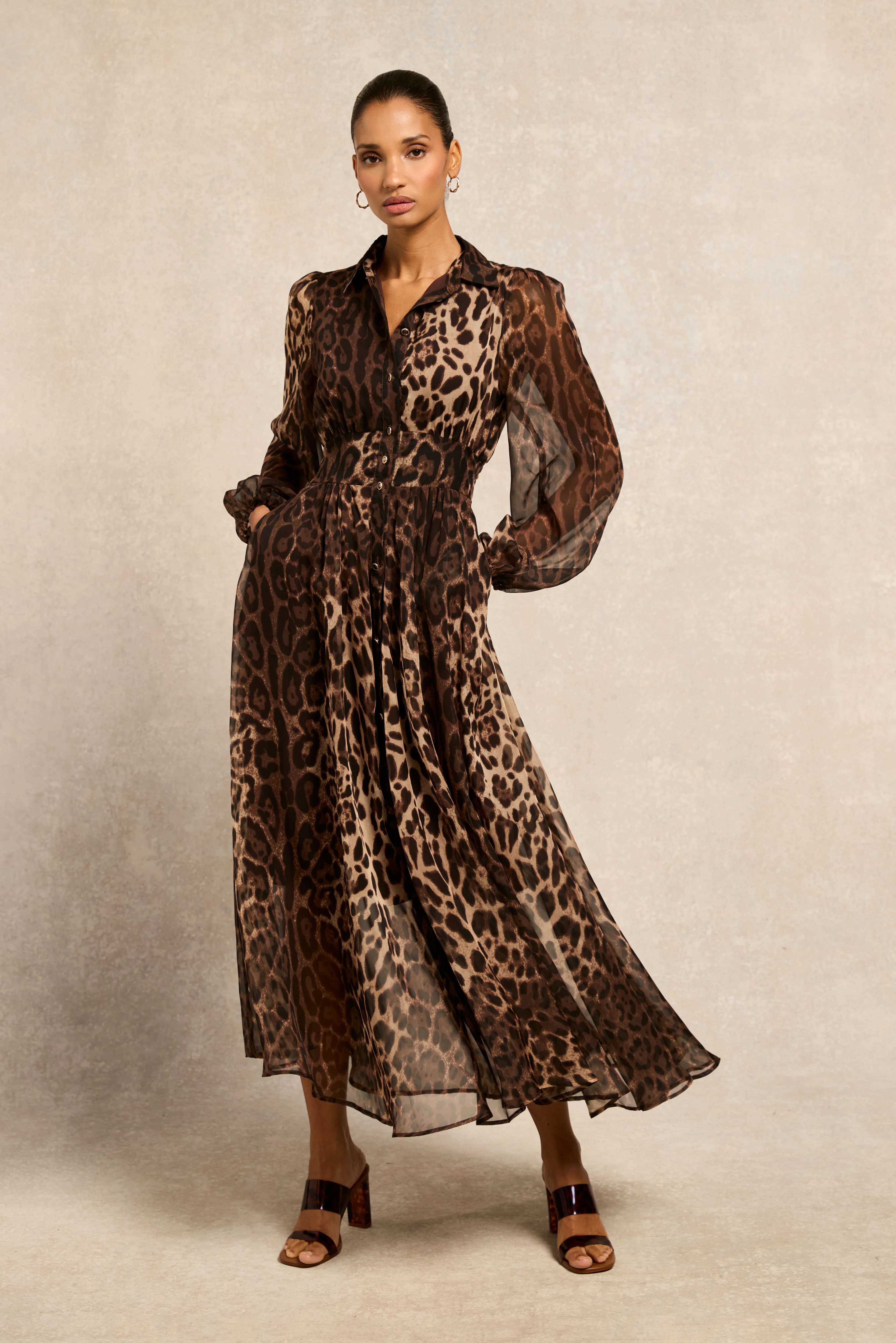 Paros Shirt Dress (Leopard Print)
