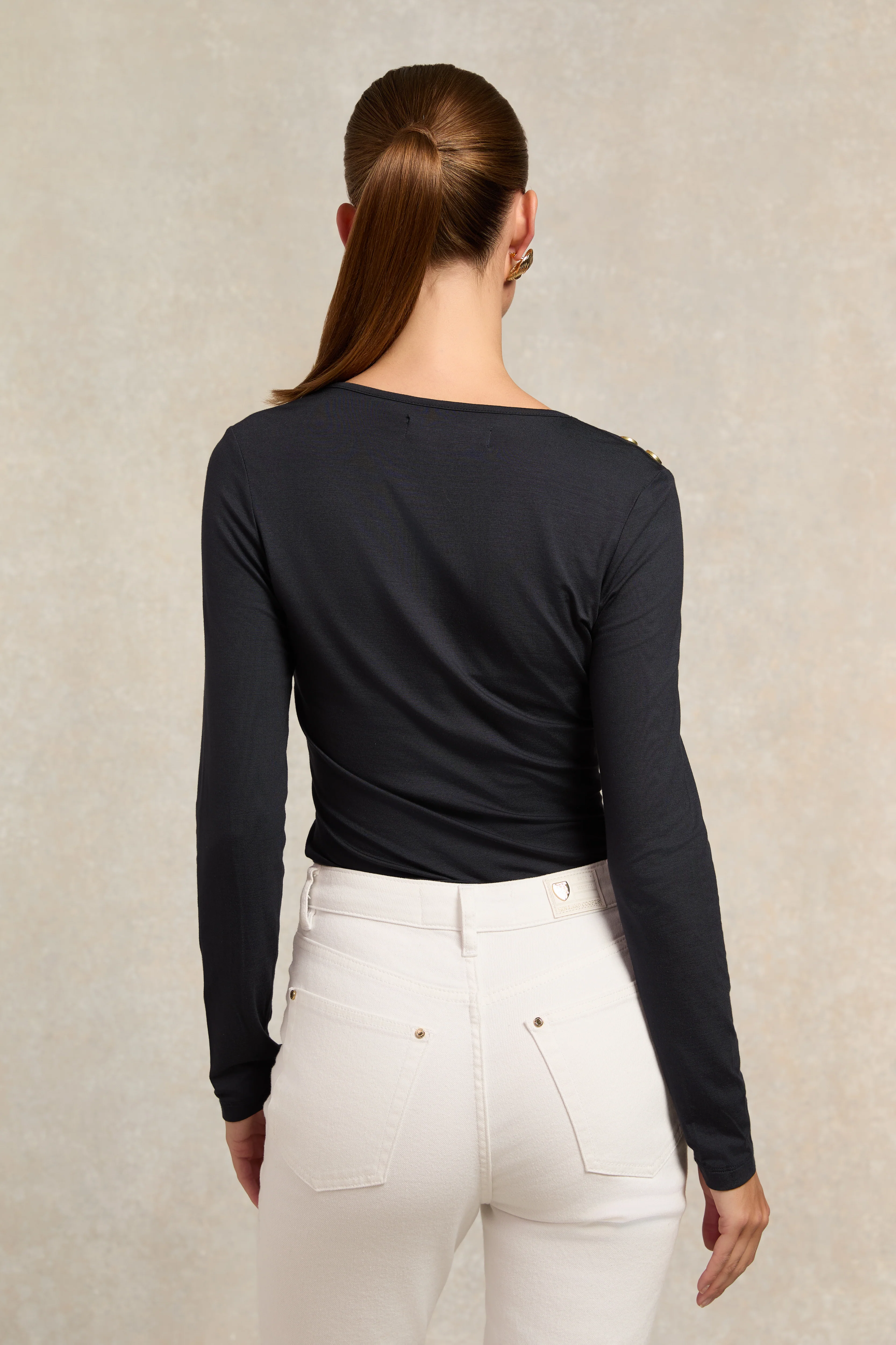 Long Sleeve V-Neck Tee (Ink Navy)