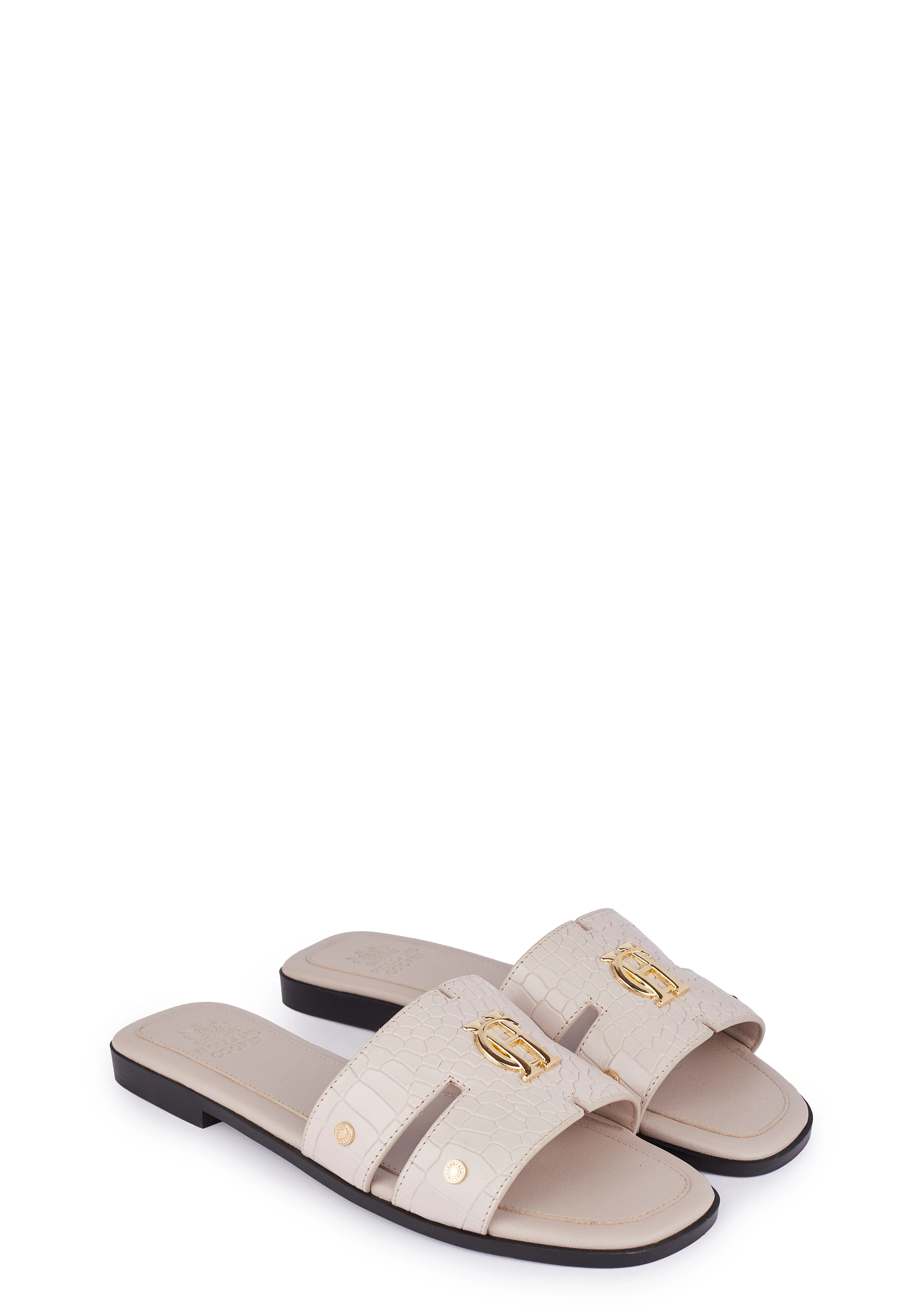 Monogram Slides (Dusty Pink Croc)