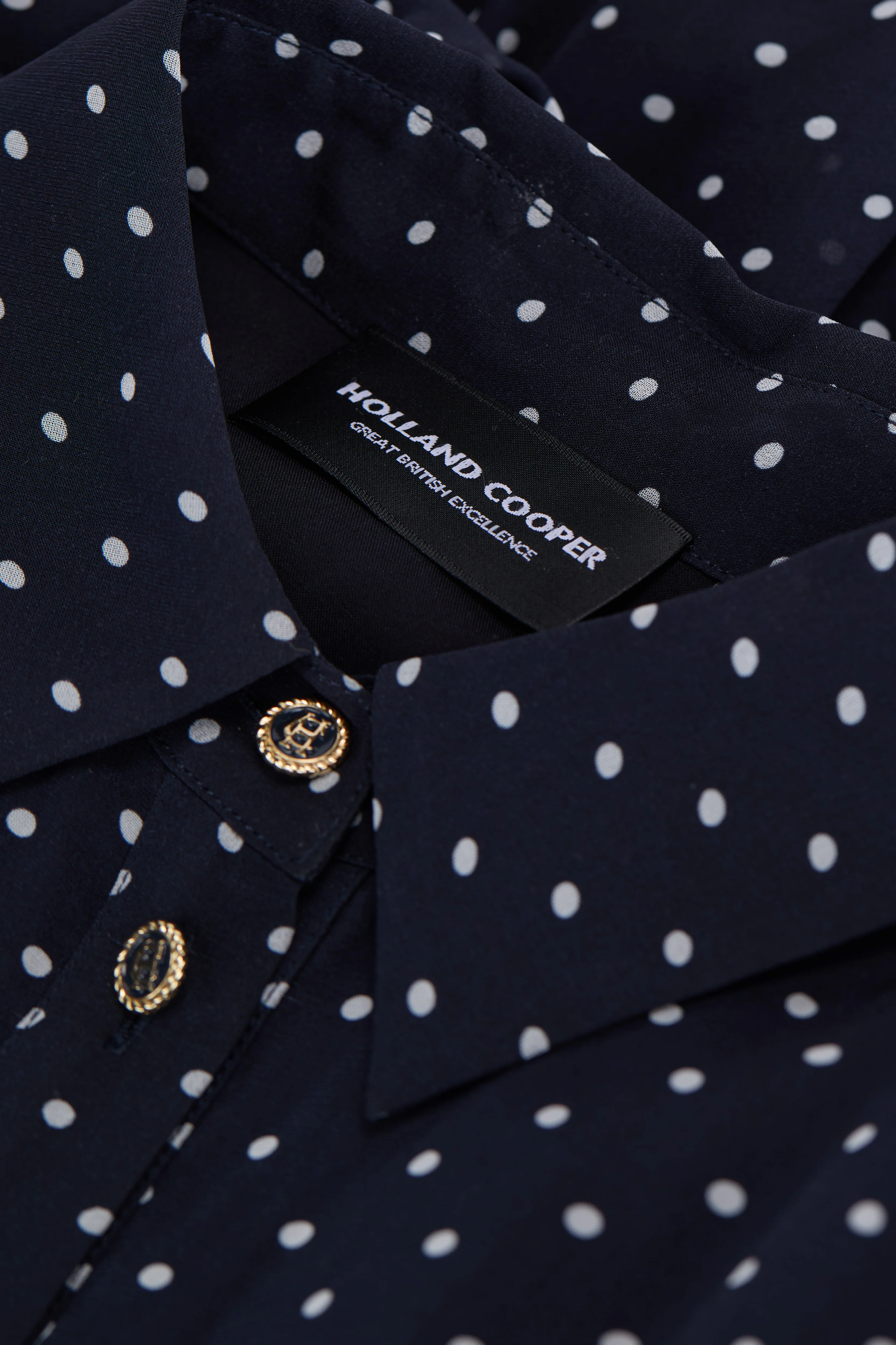 Paros Shirt Dress (Navy Polka Dot)