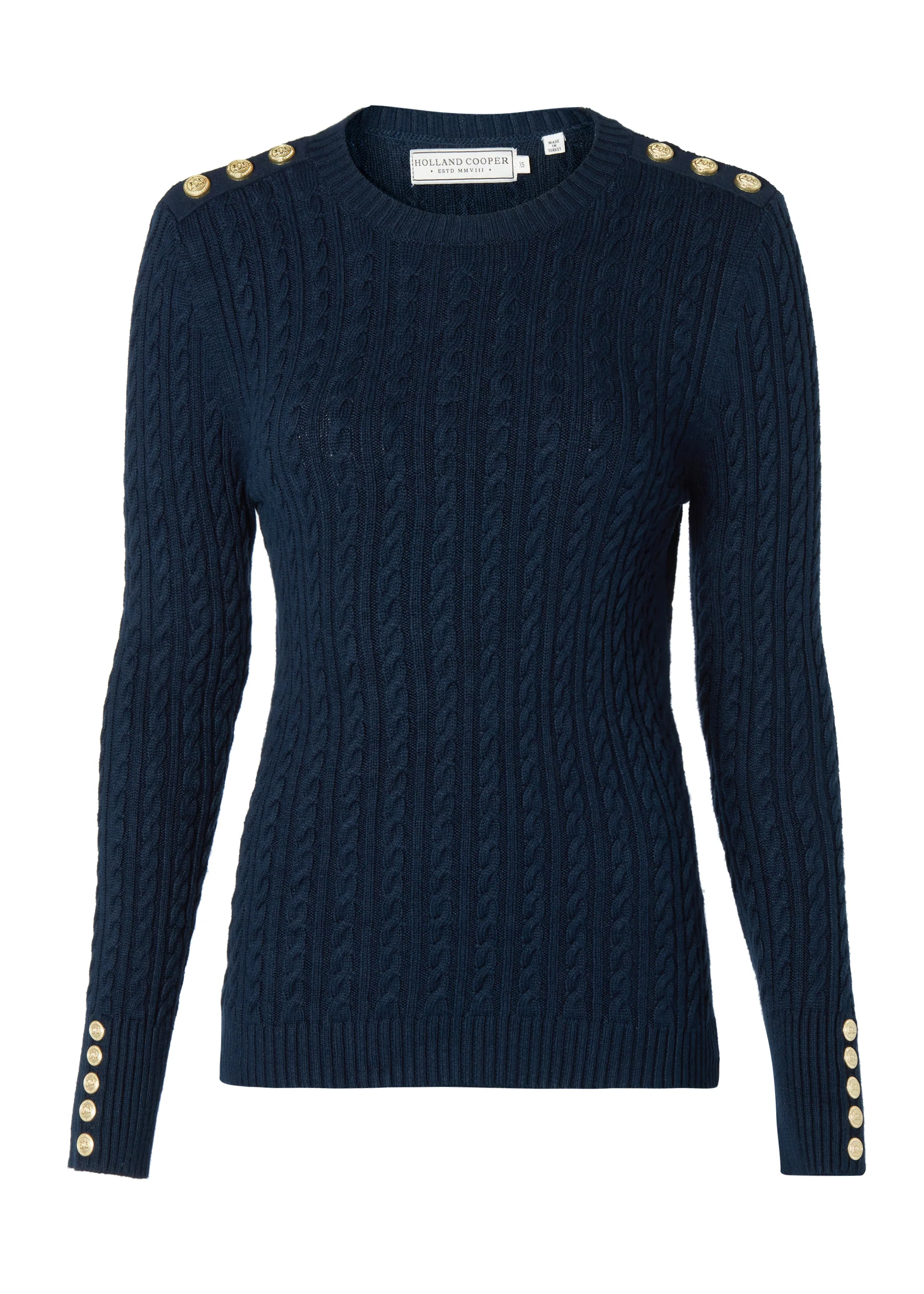 Seattle Cable Crew Knit (Ink Navy)