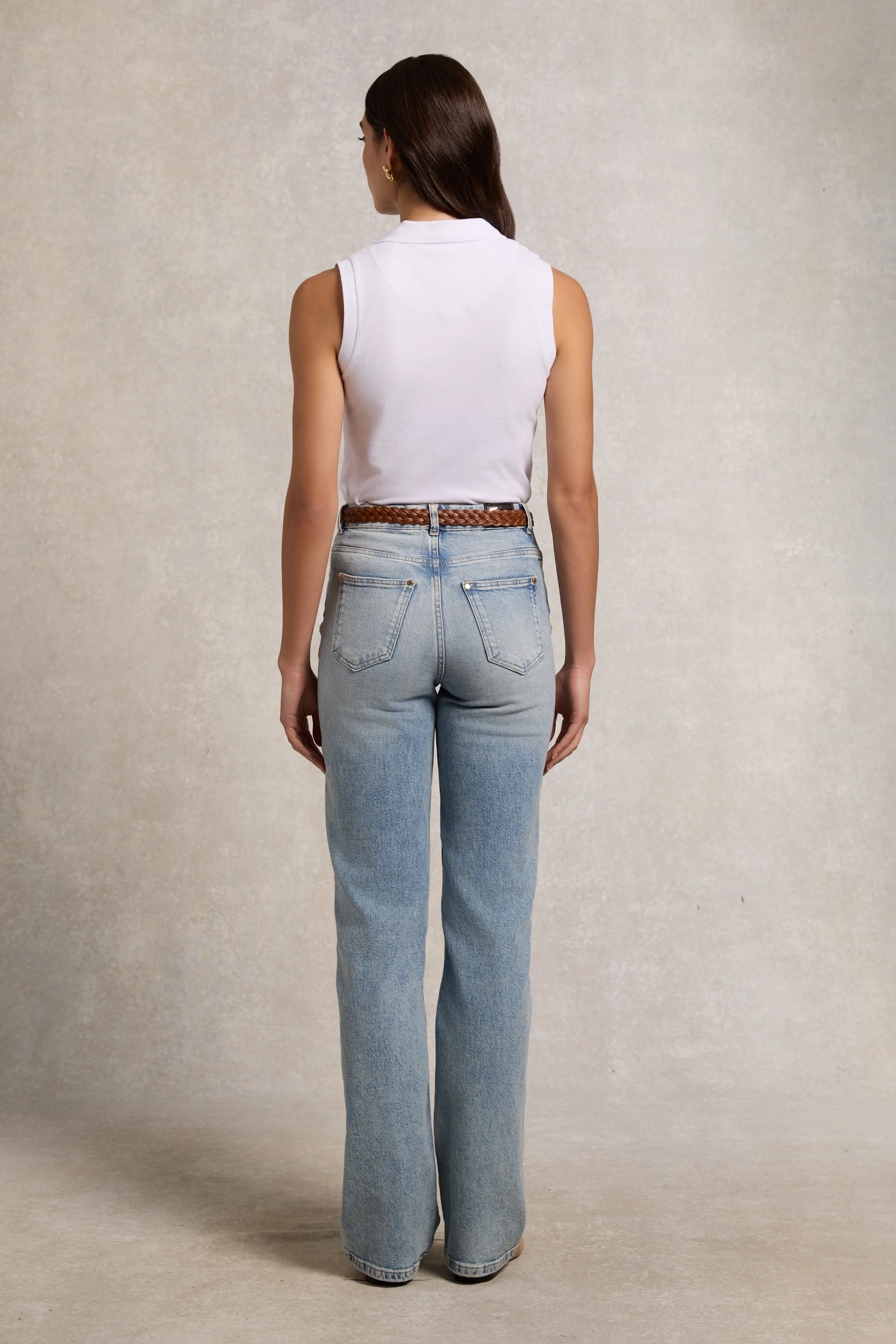 Sleeveless Polo Shirt (White)