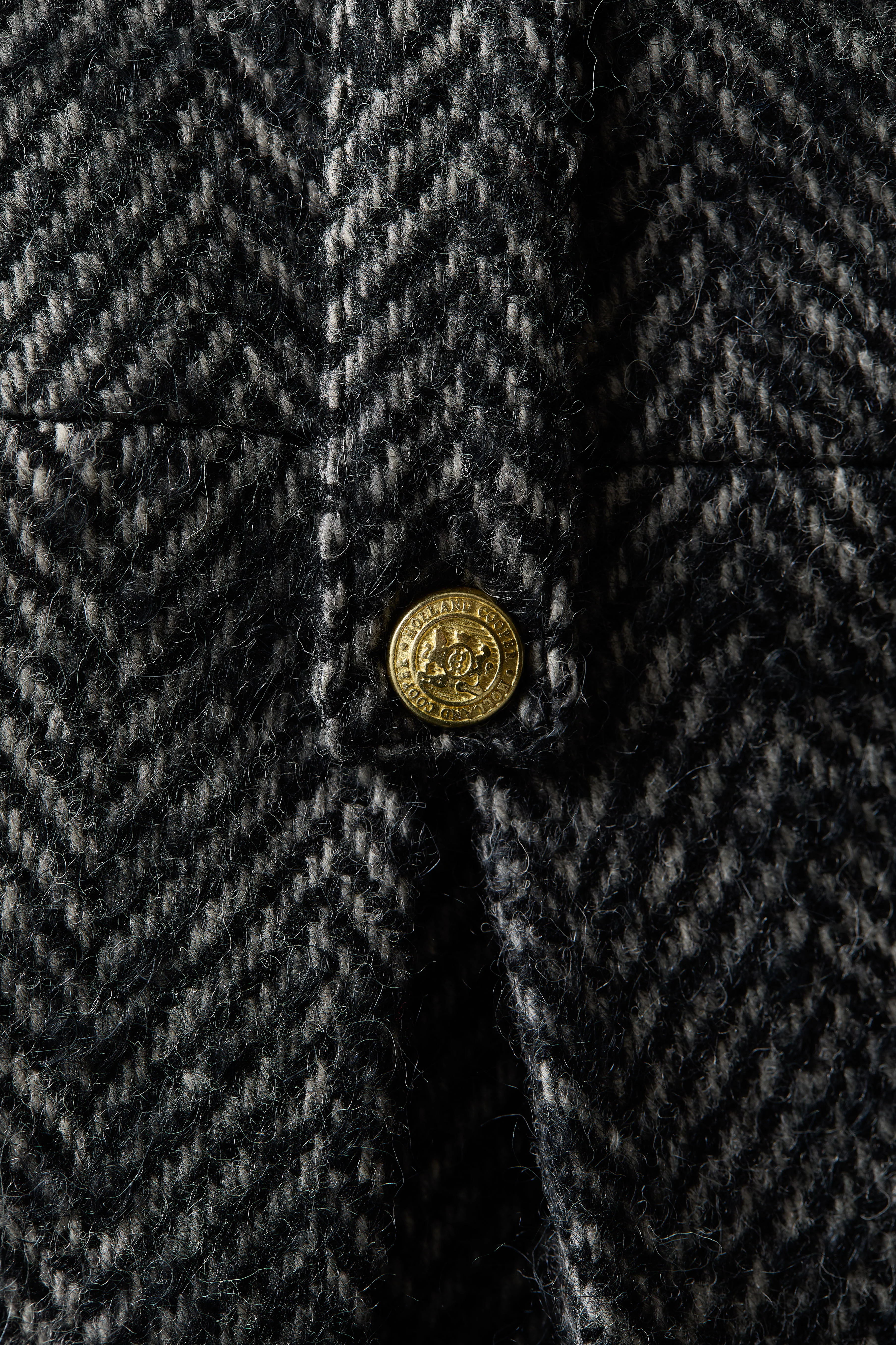 High Waisted Wide Leg Trouser (Ebony Herringbone)