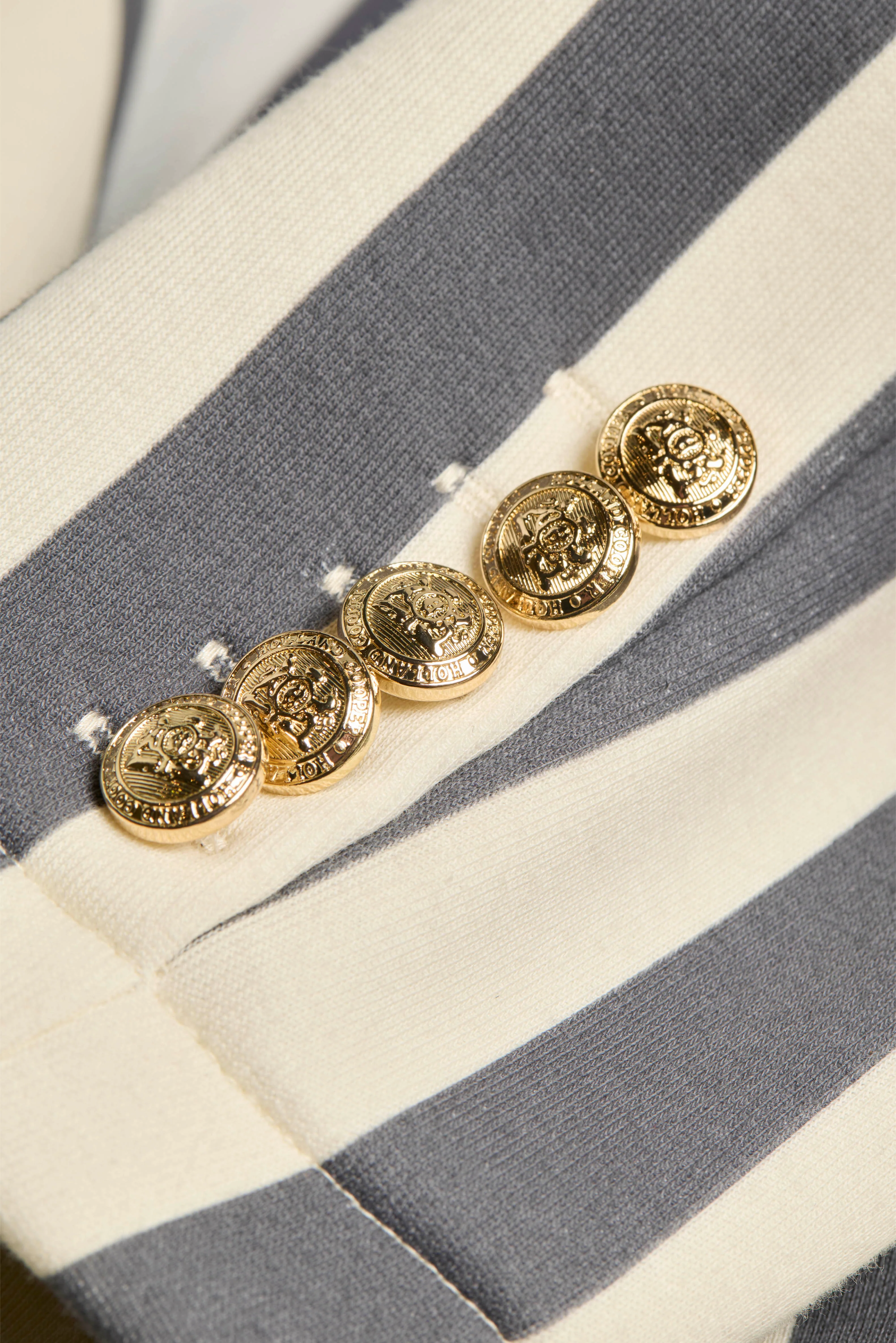 Henley Blazer (Dusty Navy Stripe)