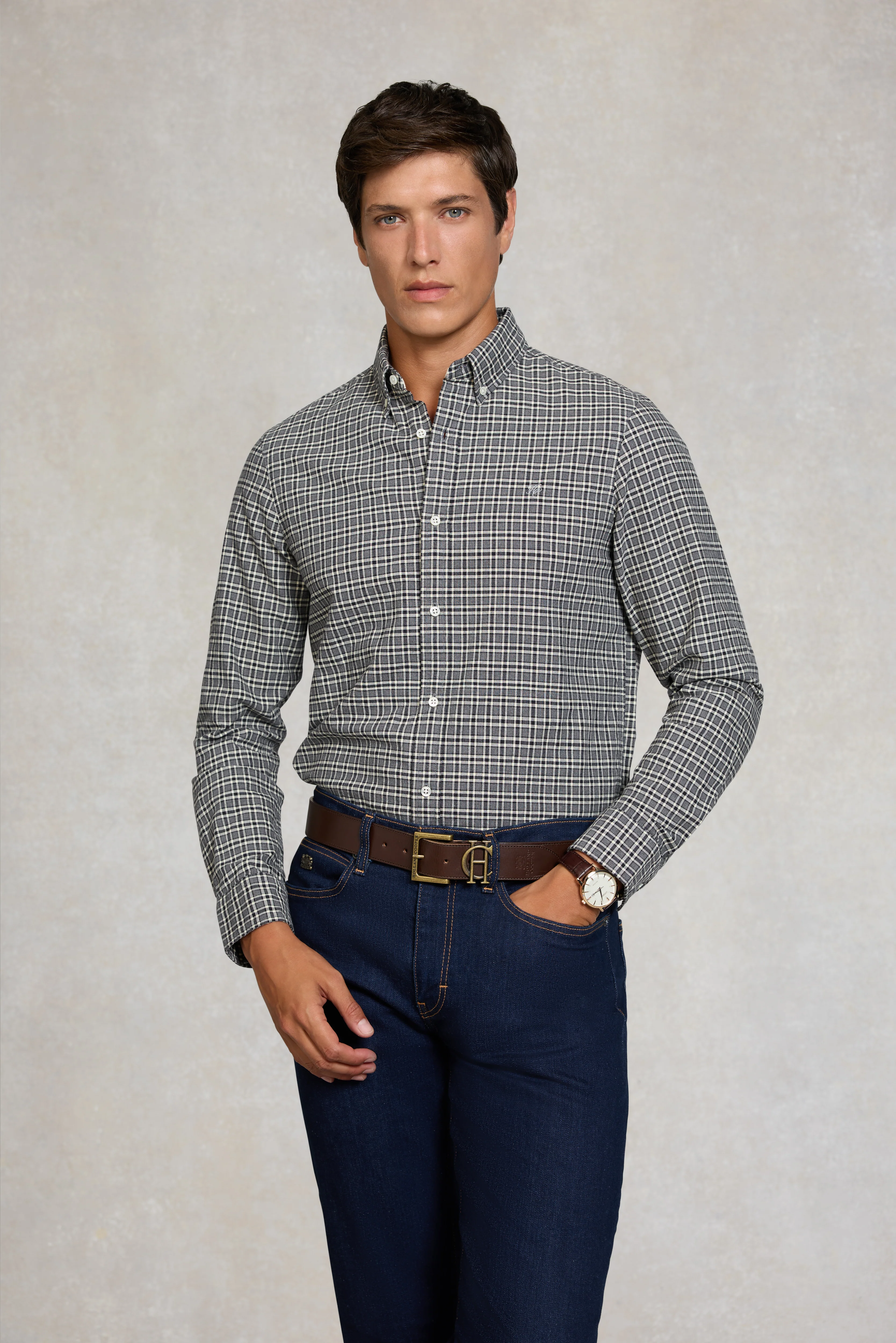 Men's Classic Woven Button Down Shirt (Copthorne Grey)