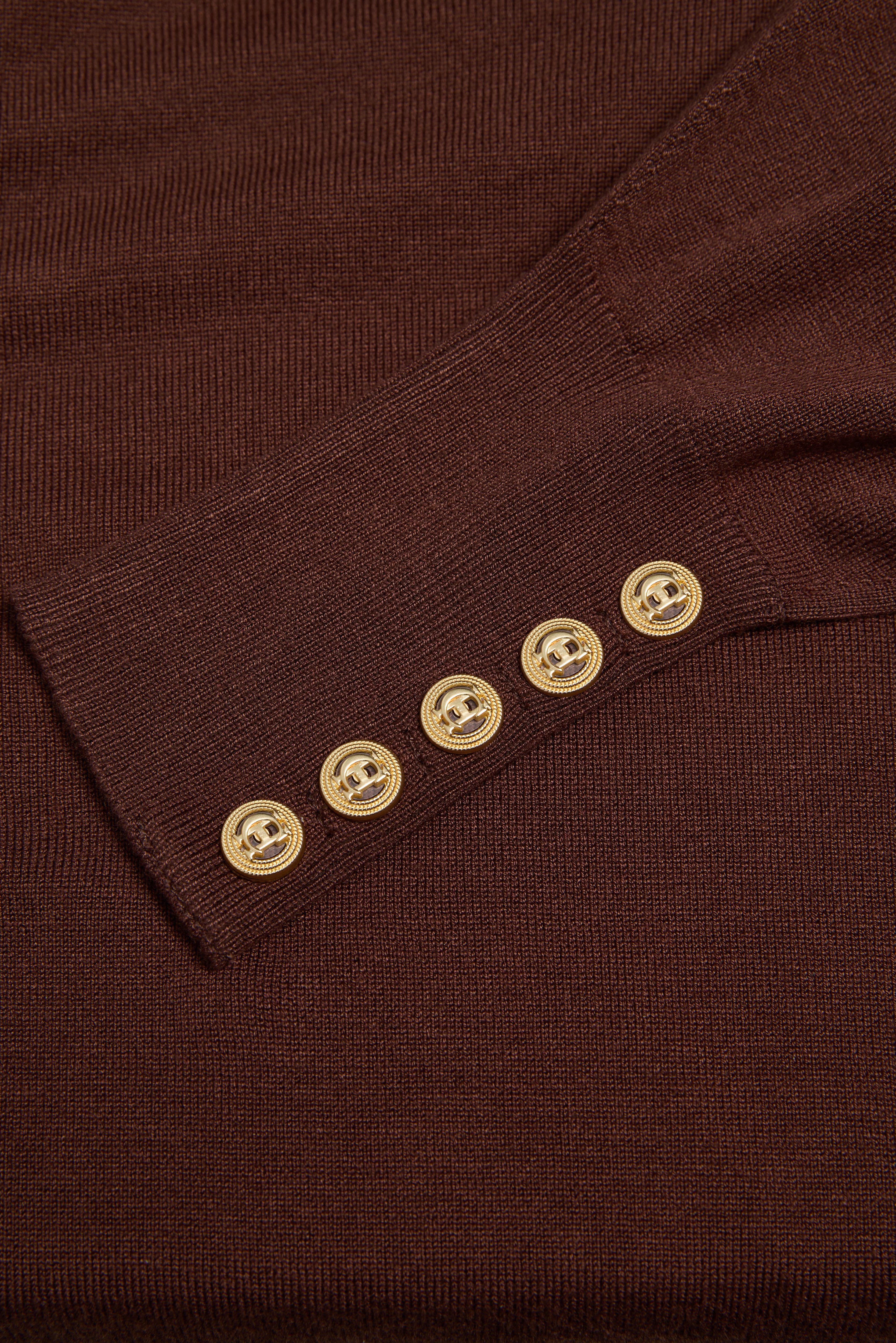 Structured Kelsie Roll Neck Knit (Cocoa)