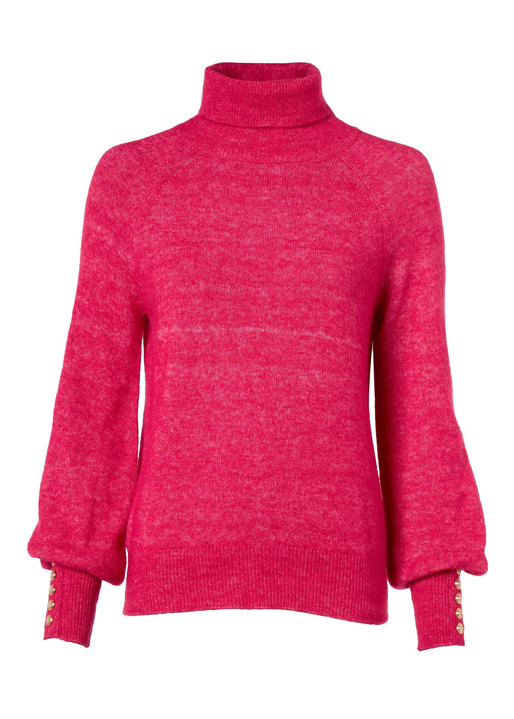 Maisie Roll Neck Knit (Fuchsia)