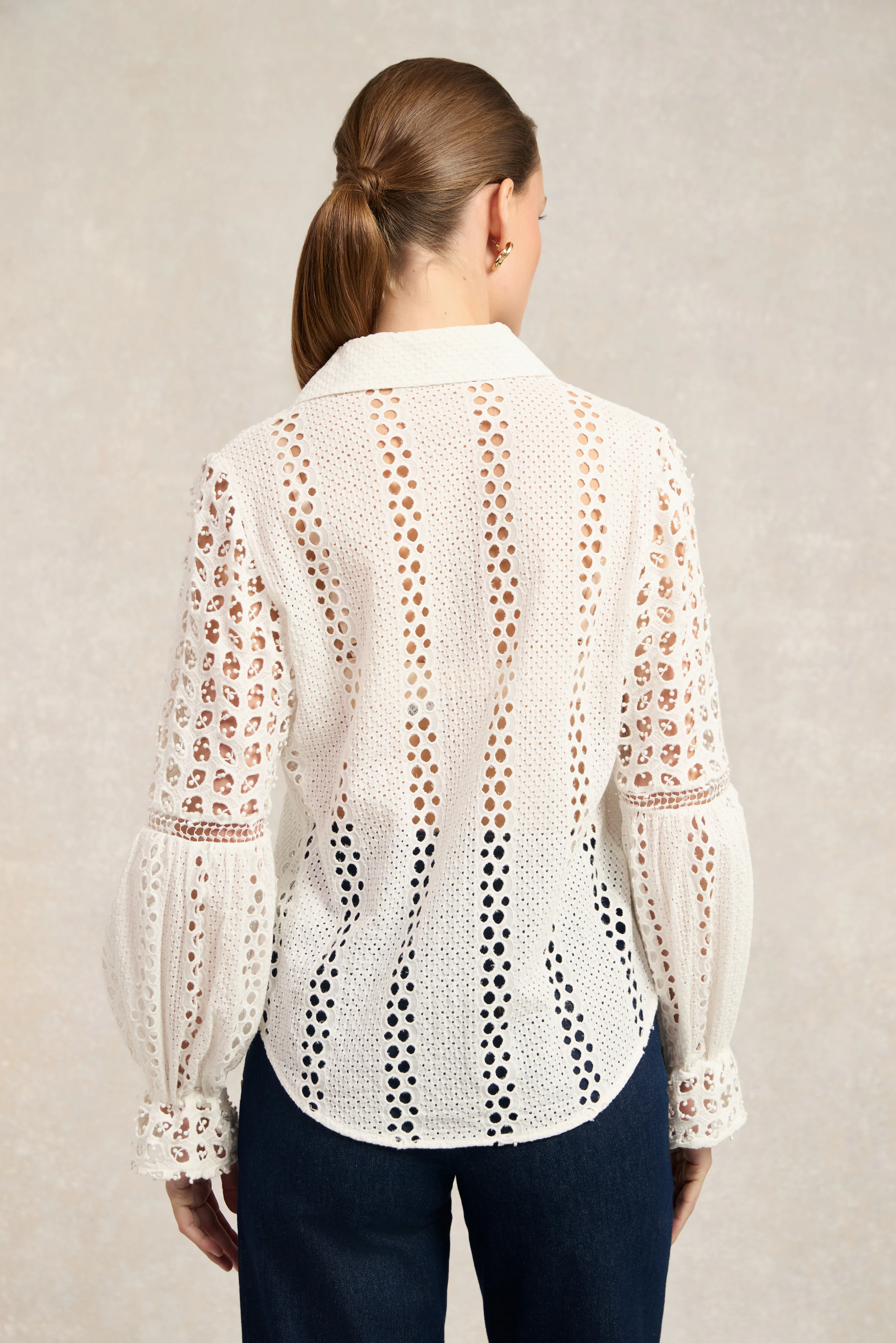 Broderie Lace Shirt (White)