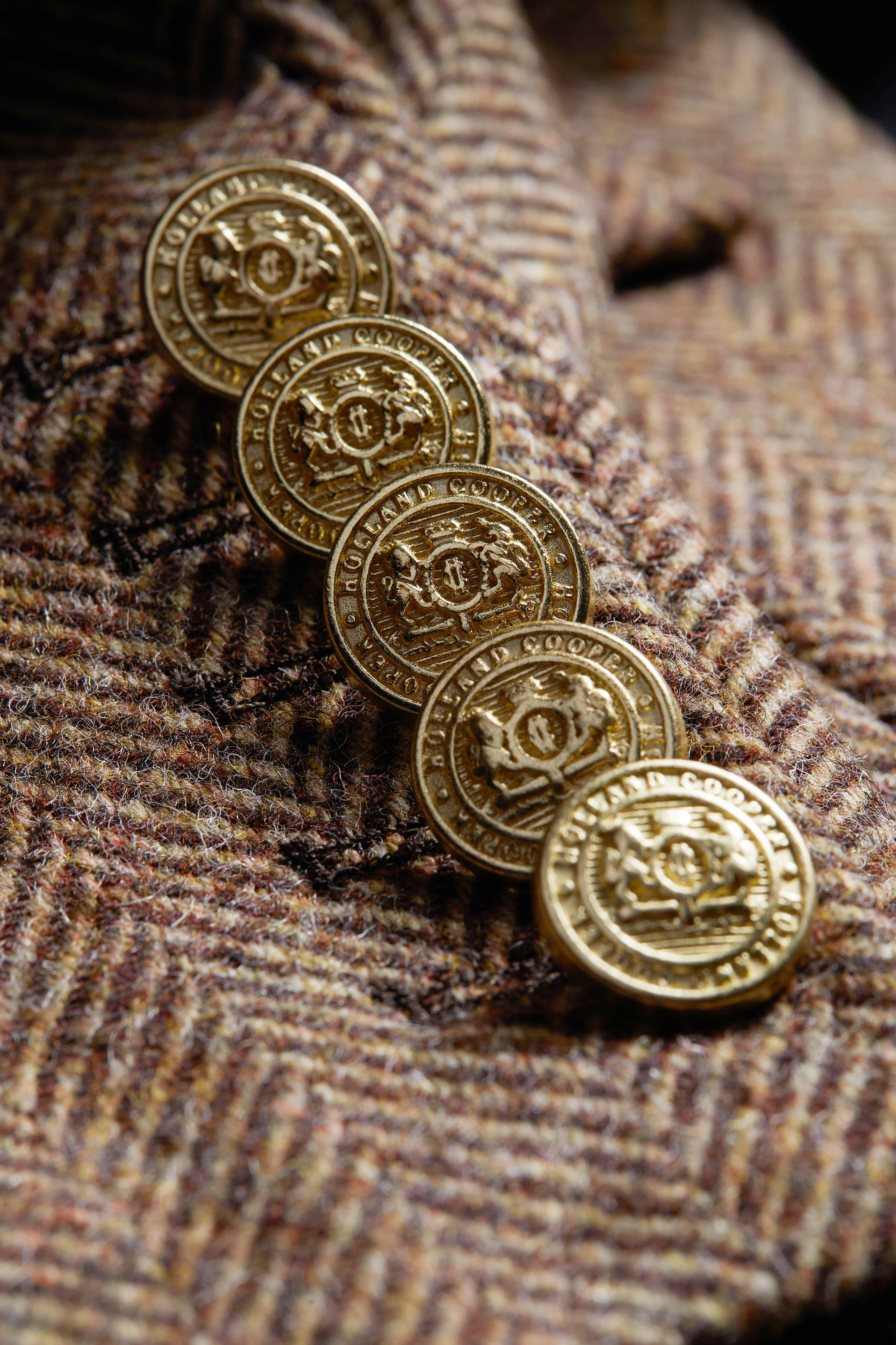 Double Breasted Blazer (Large Scale Brown Herringbone)