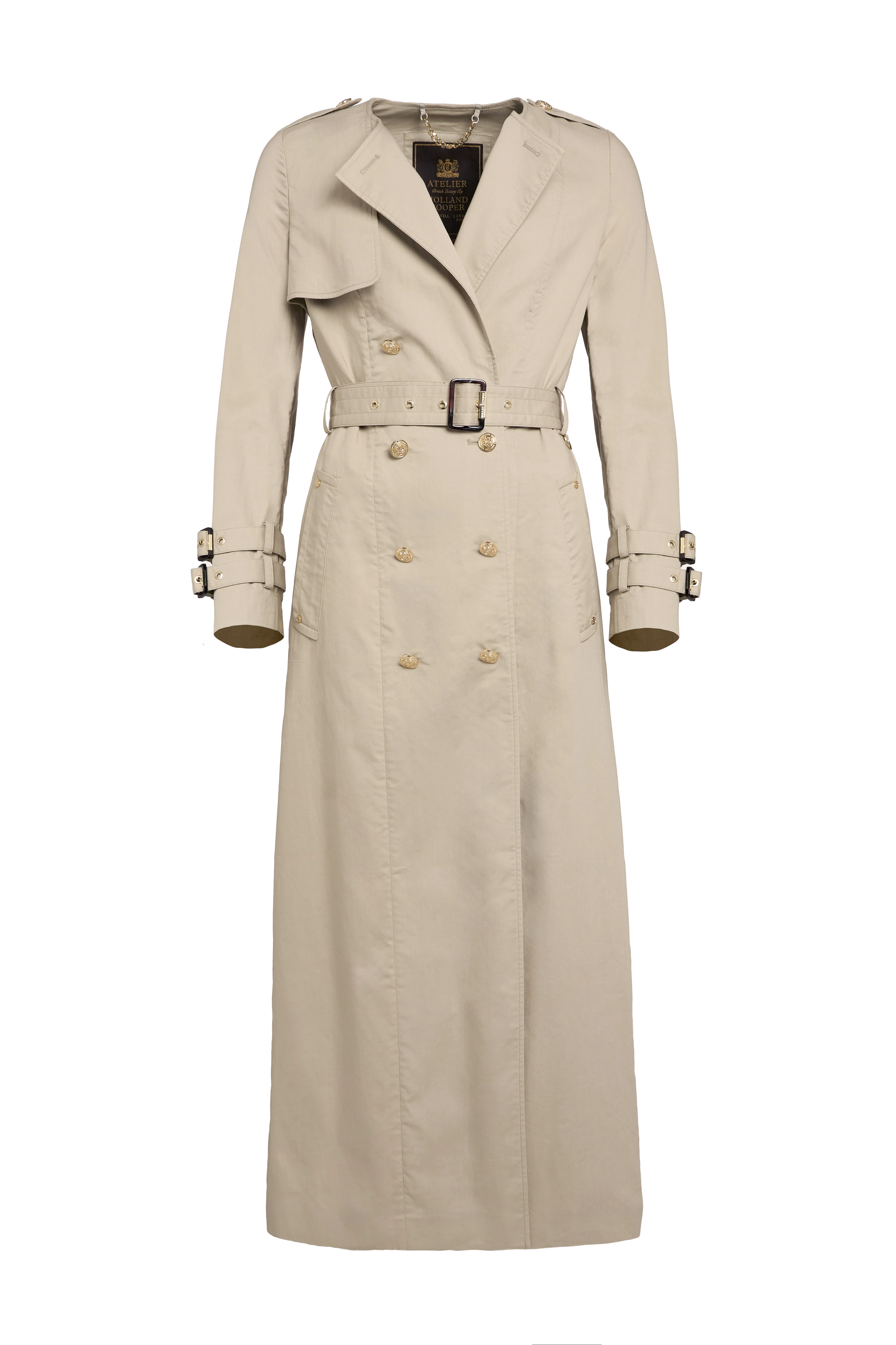 Collarless Trench Coat (French Grey)