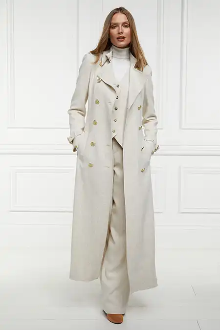 Full Length Marlborough Trench Coat (Natural Linen)
