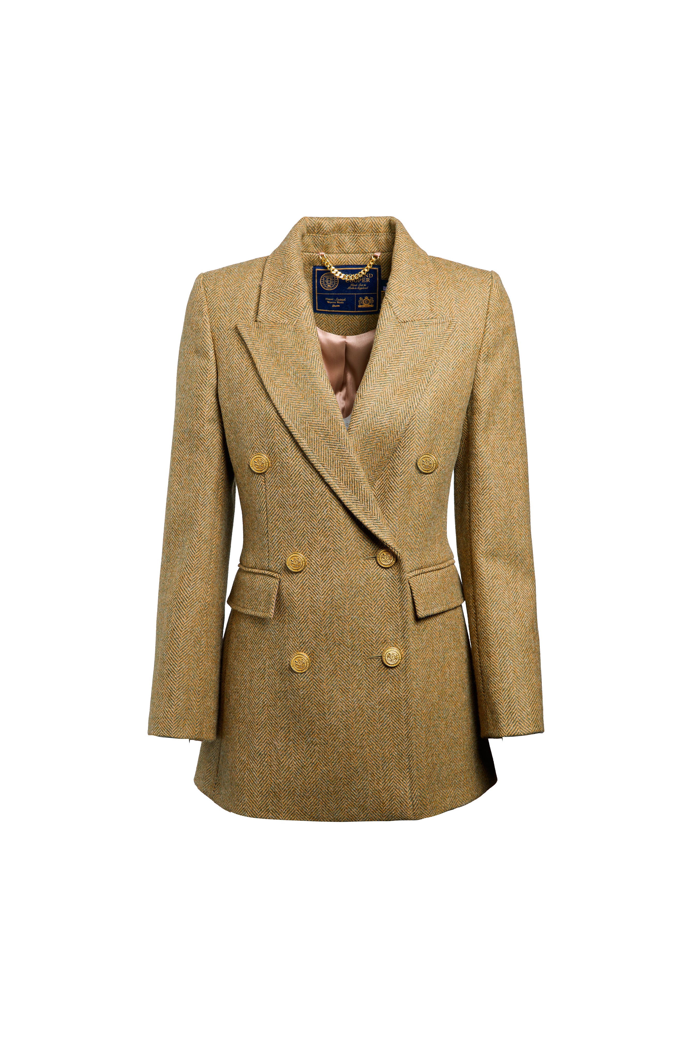 Kensington Double Breasted Blazer (Moss Herringbone)