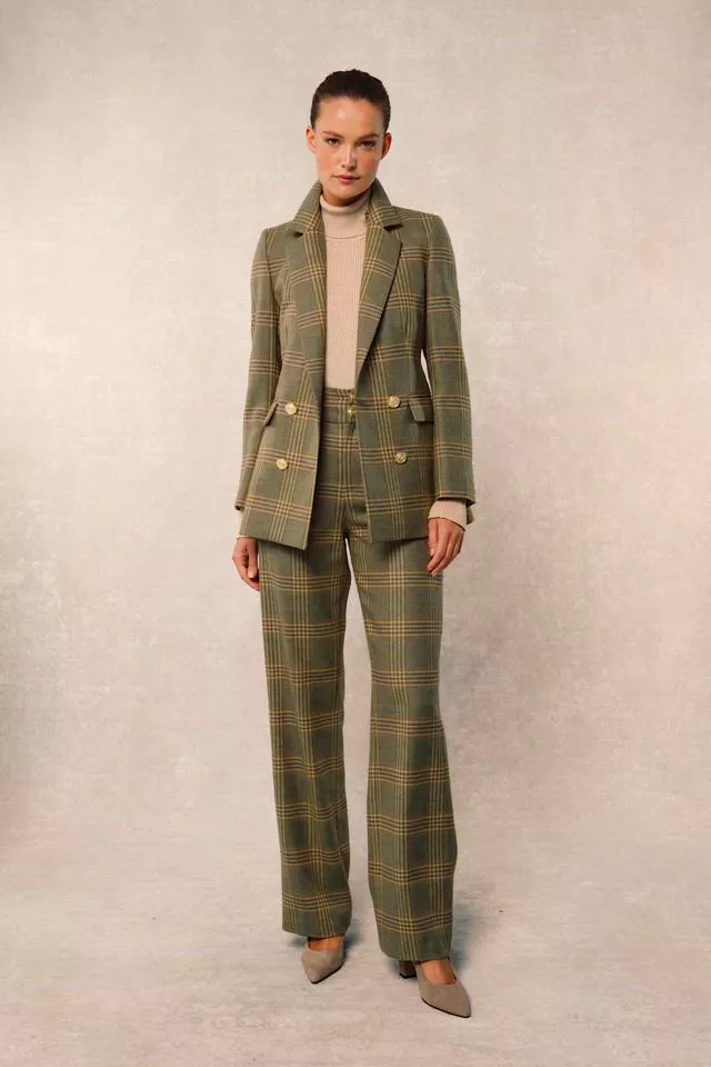 High Waisted Straight Trouser (Leveret)