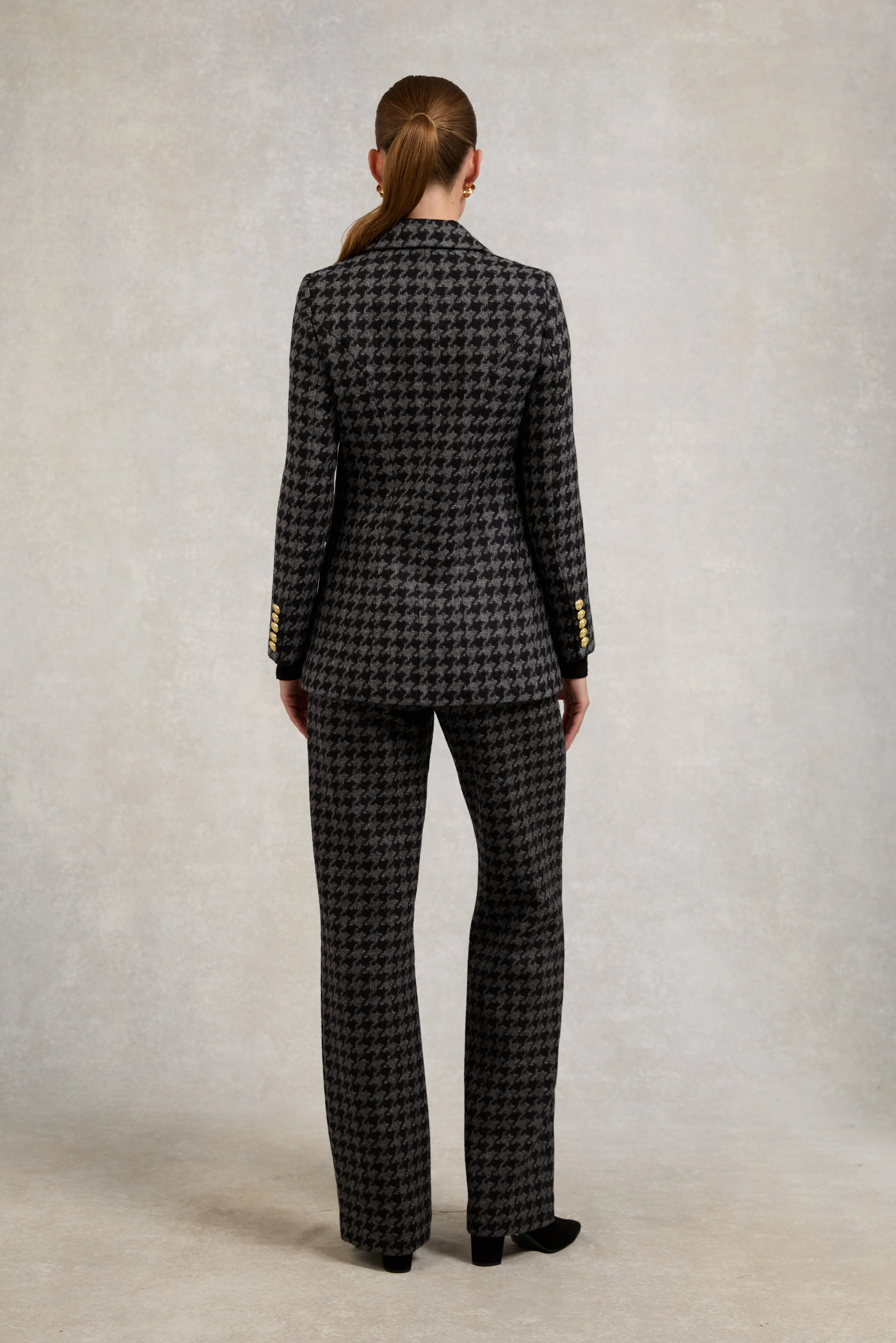 Double Breasted Blazer (Large Scale Charcoal Houndstooth)