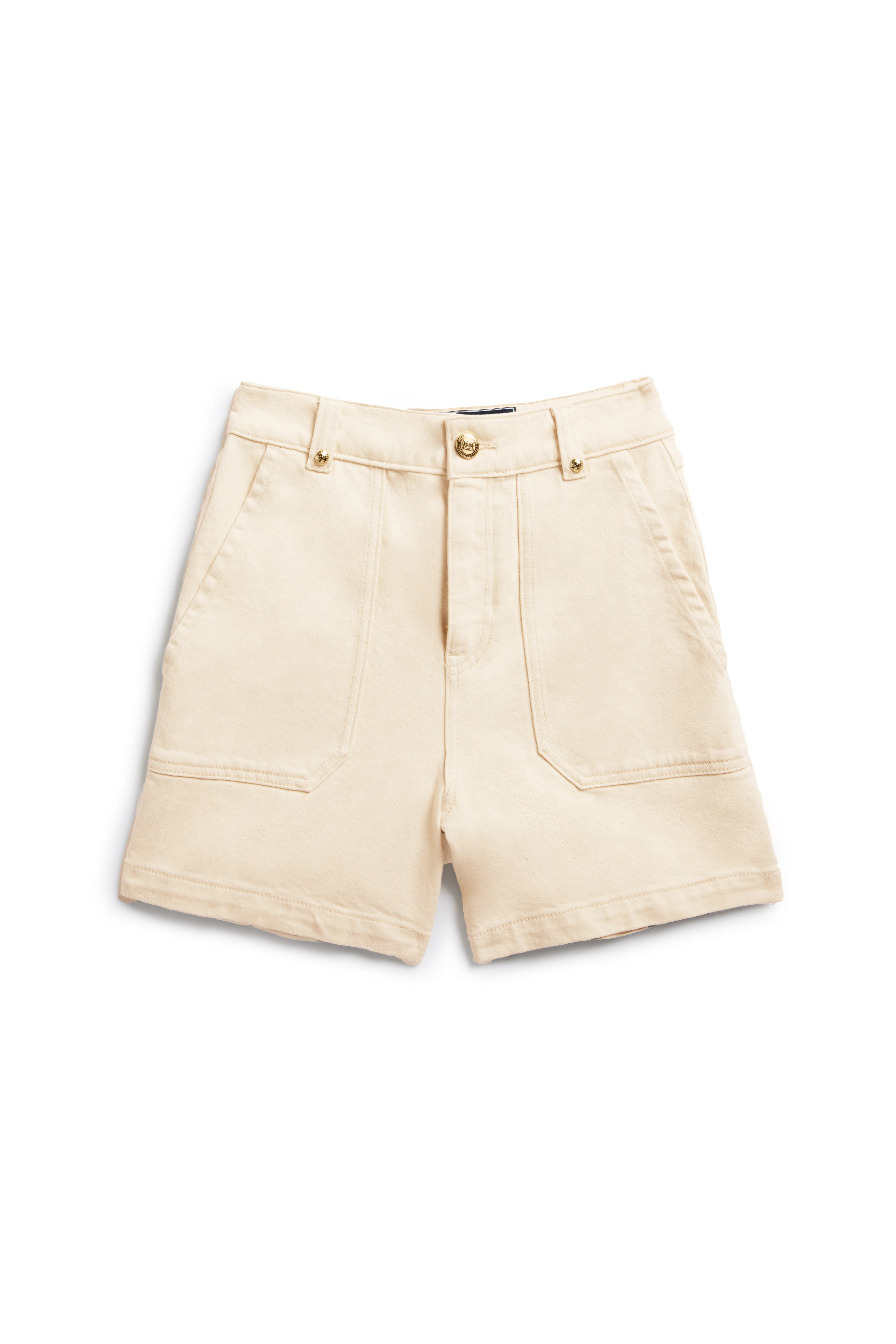 Utility Denim Shorts (Oatmeal)