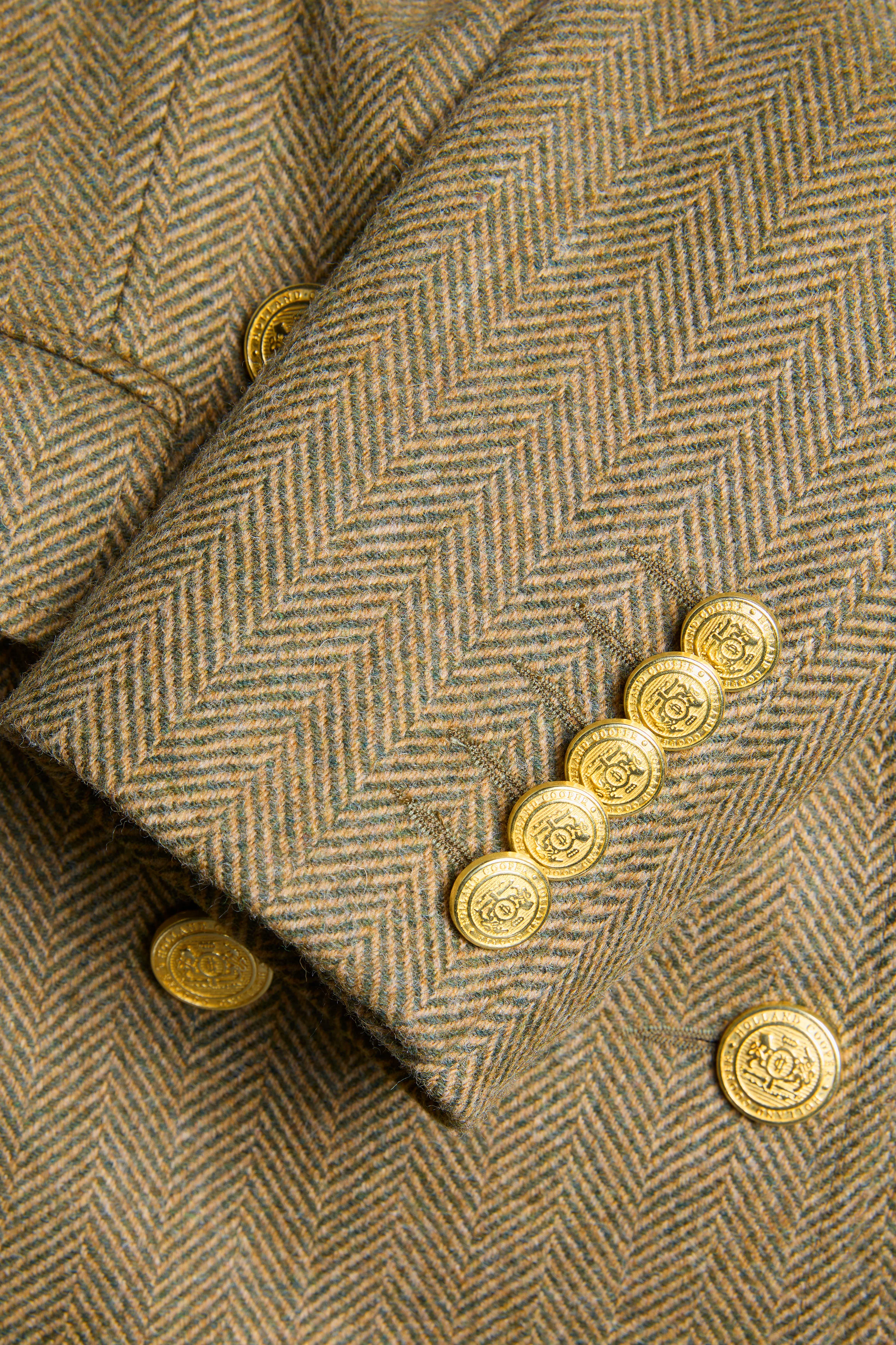 Kensington Double Breasted Blazer (Moss Herringbone)