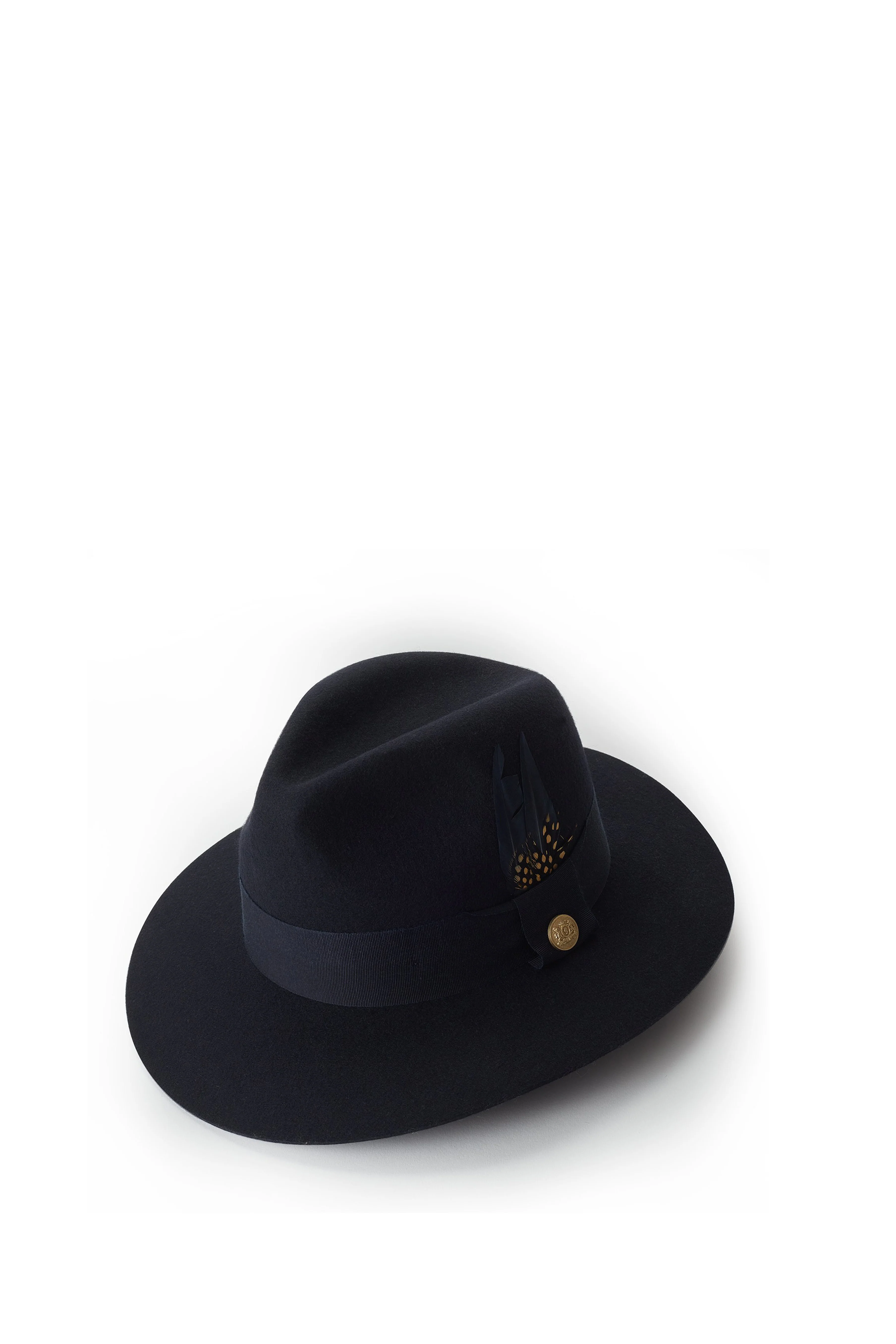 Trilby Hat Spot Feather (Ink Navy)
