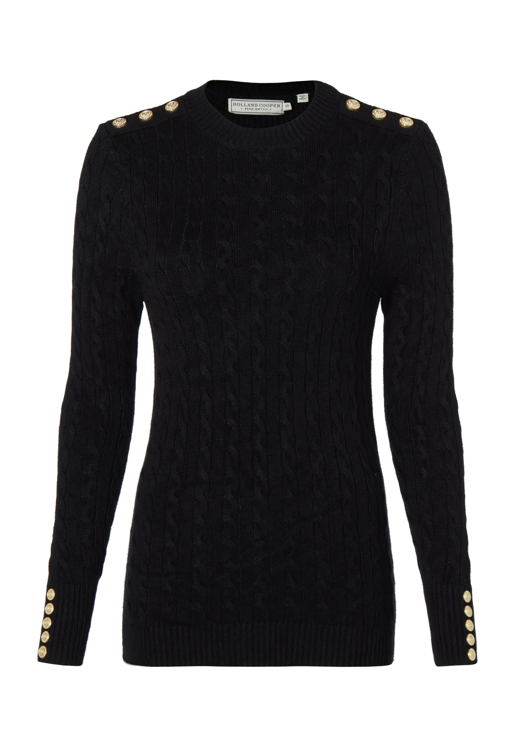 Seattle Cable Crew Knit (Black)