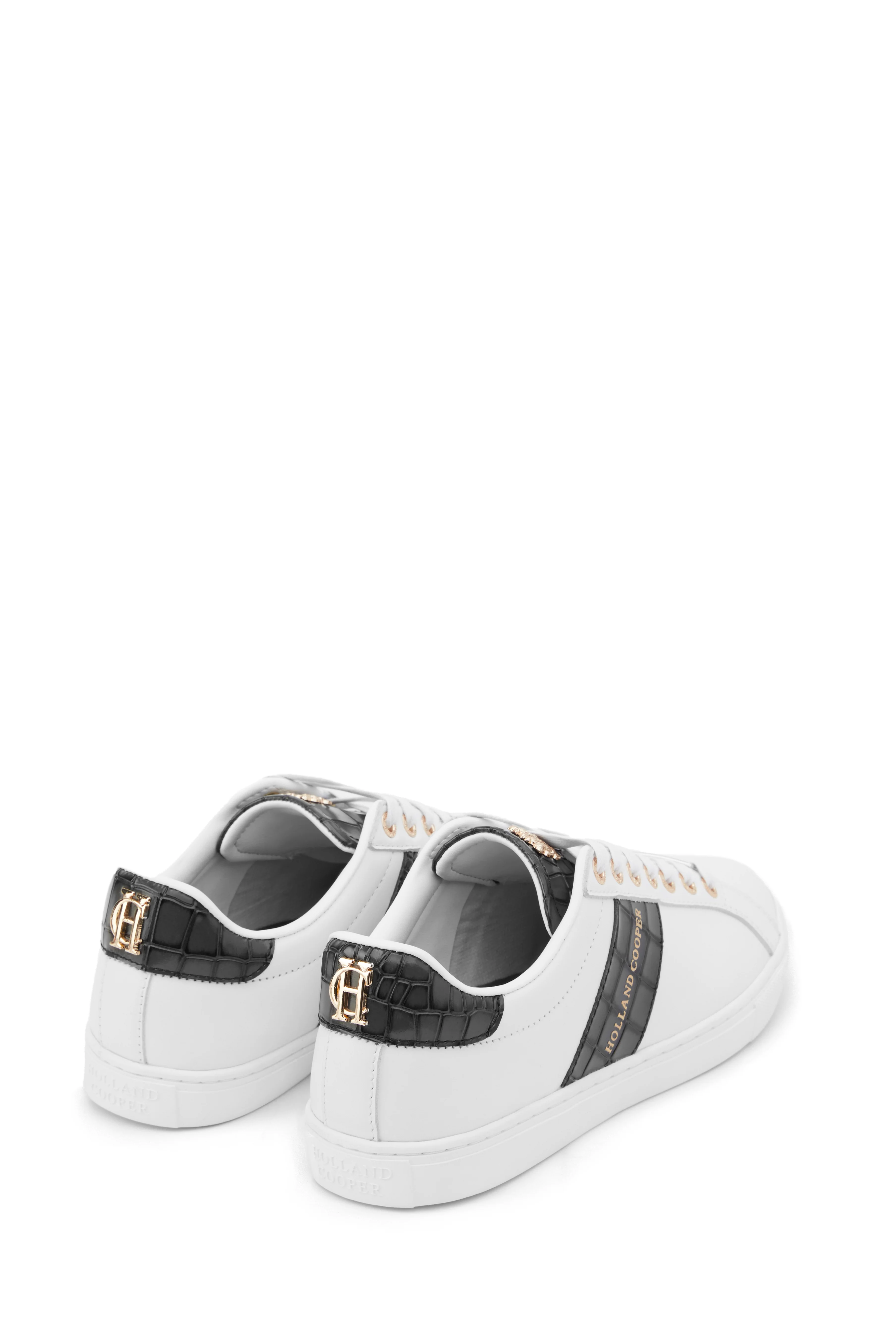 Knightsbridge Court Trainer (Black Croc)