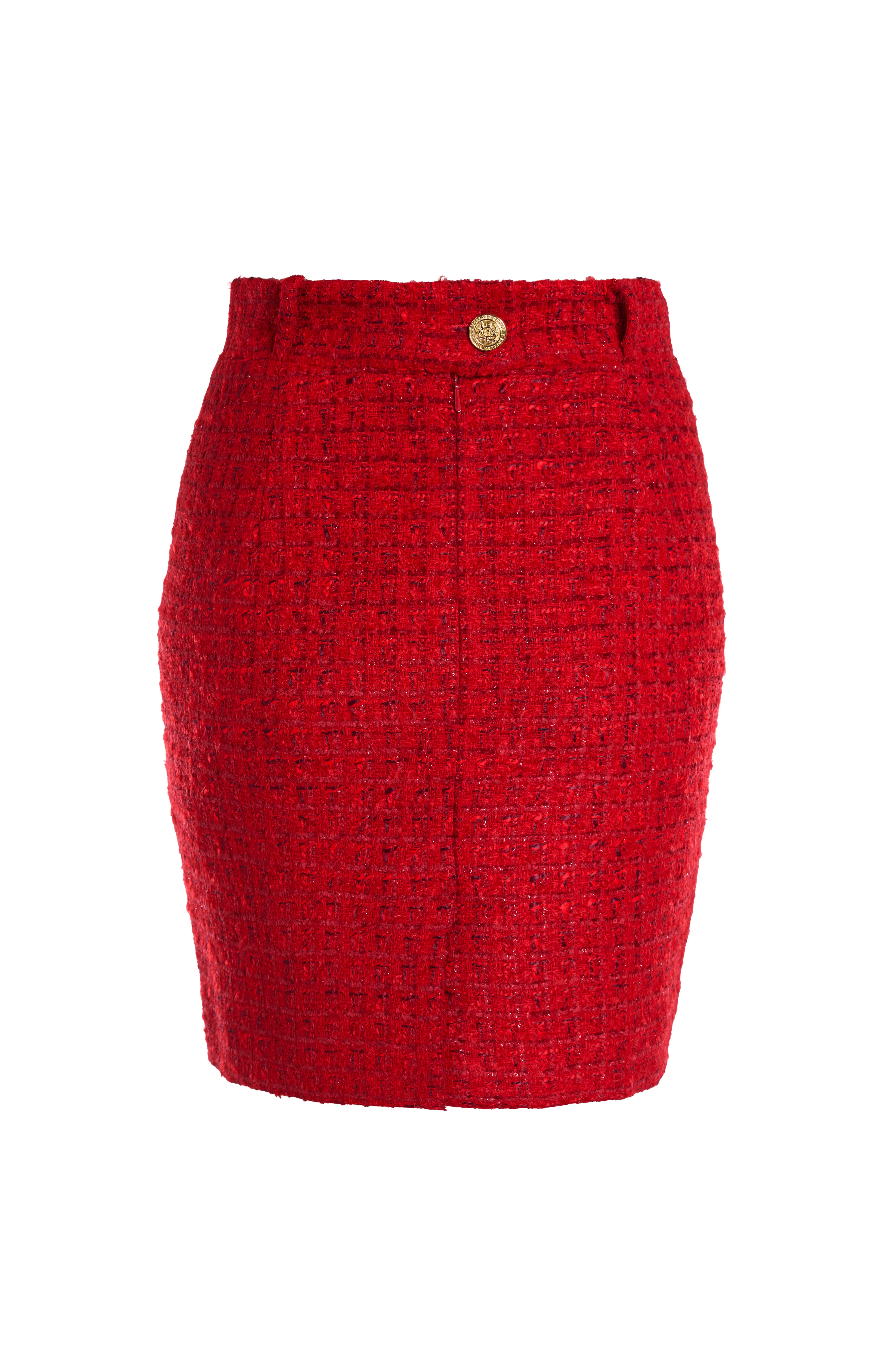 Regency Skirt (Red Boucle)