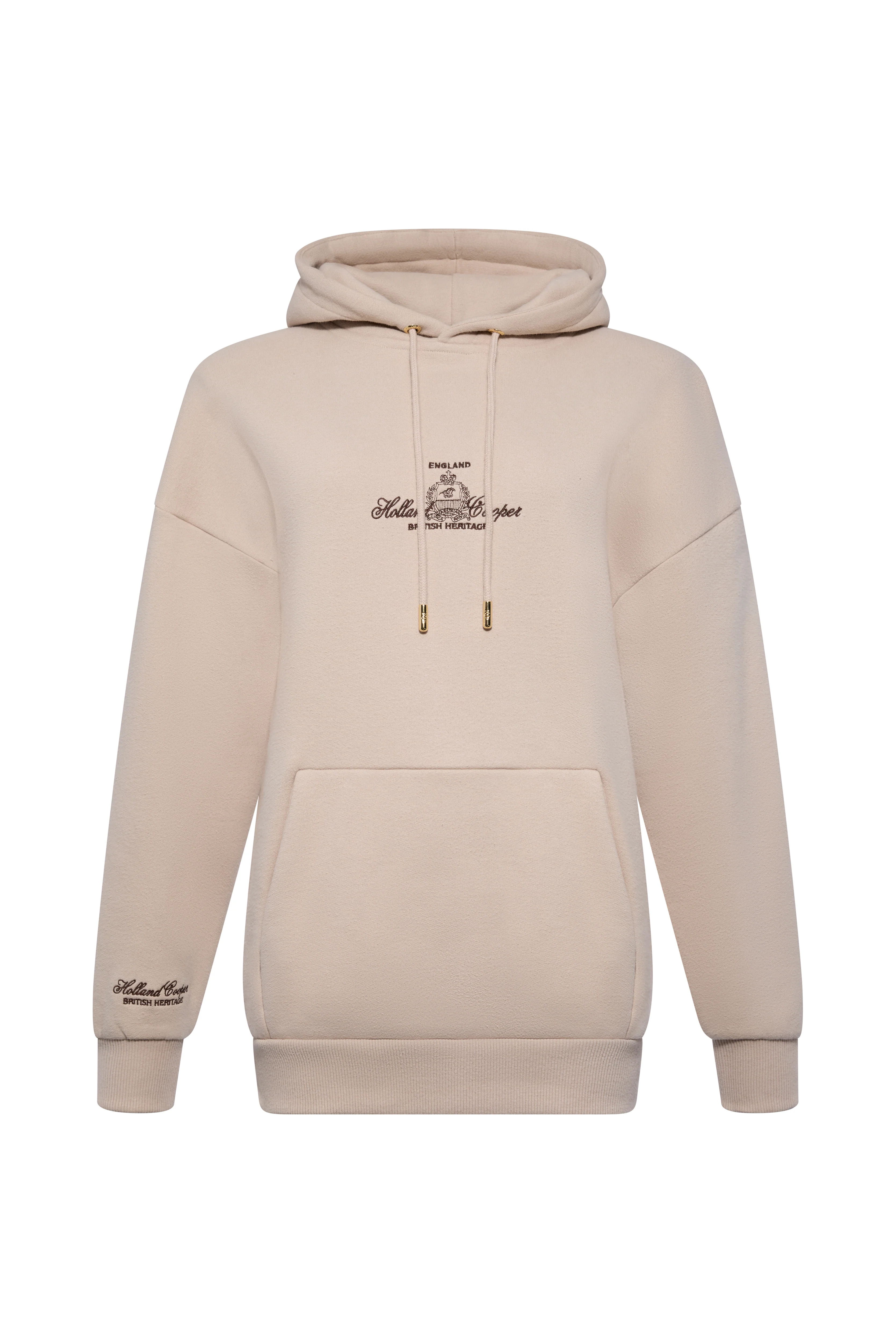 Relaxed Fit Script Hoodie (Stone)