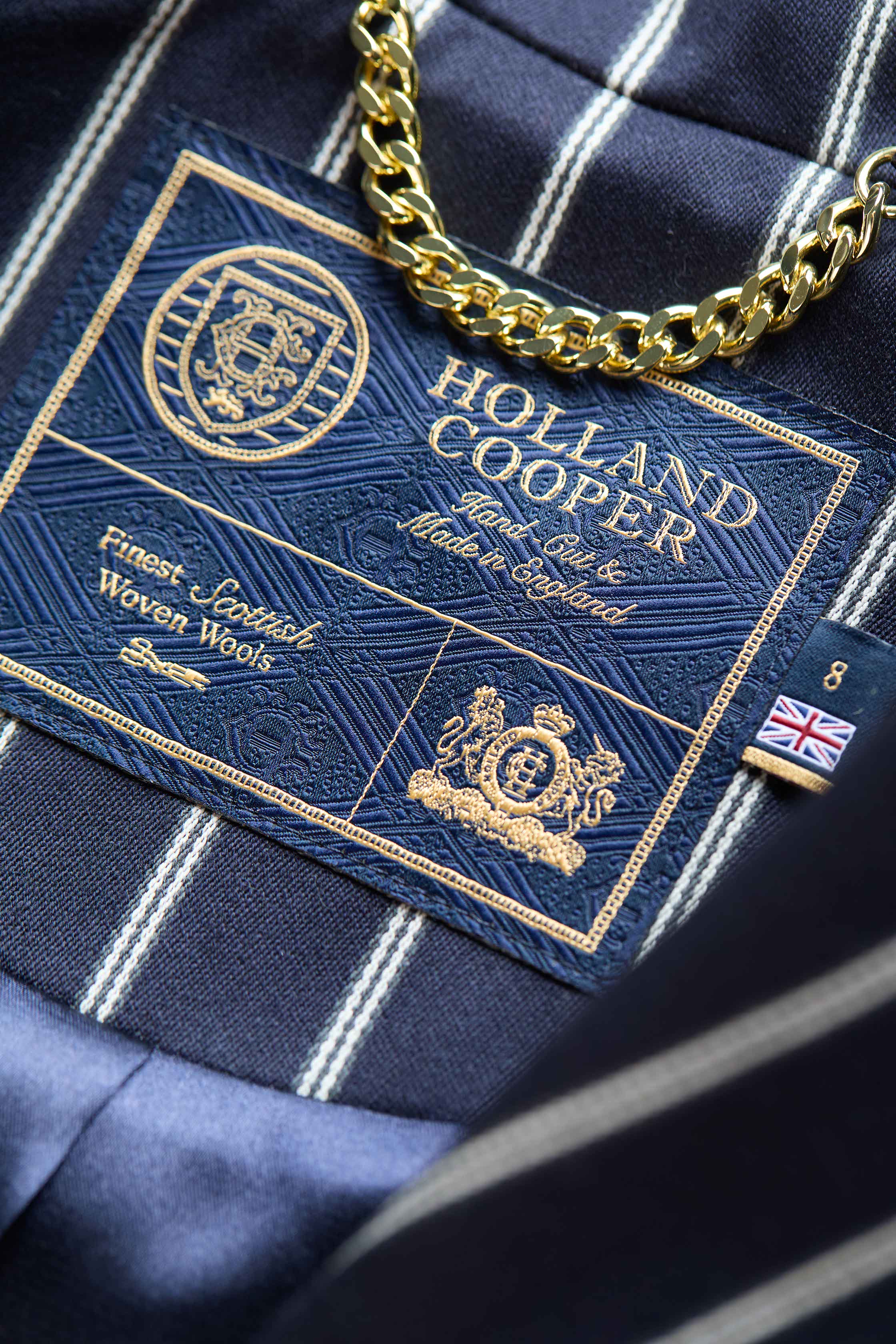 Double Breasted Blazer (Ink Navy Wide Stripe)