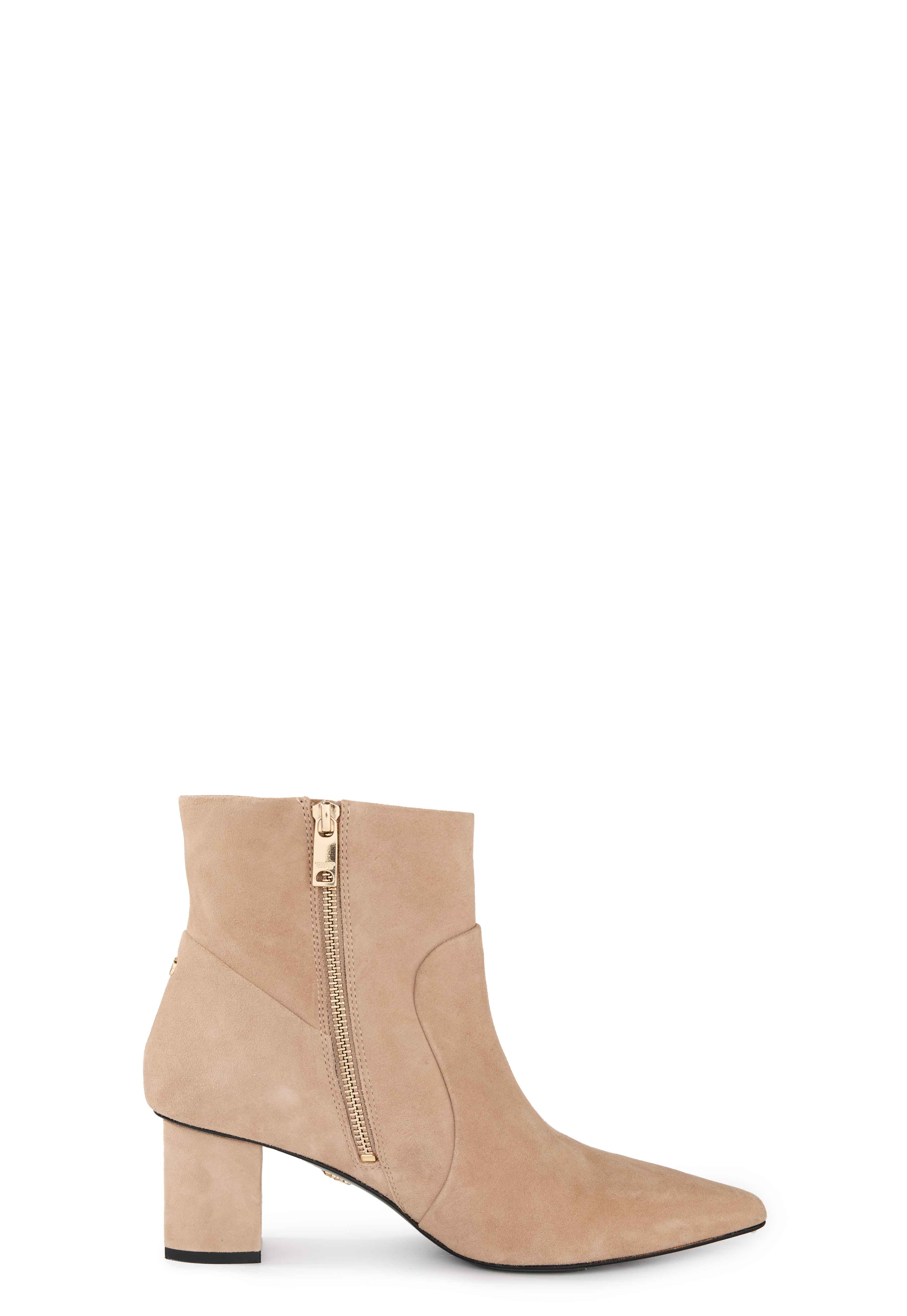 Regency Mid Heel Ankle Boot (Taupe Suede)