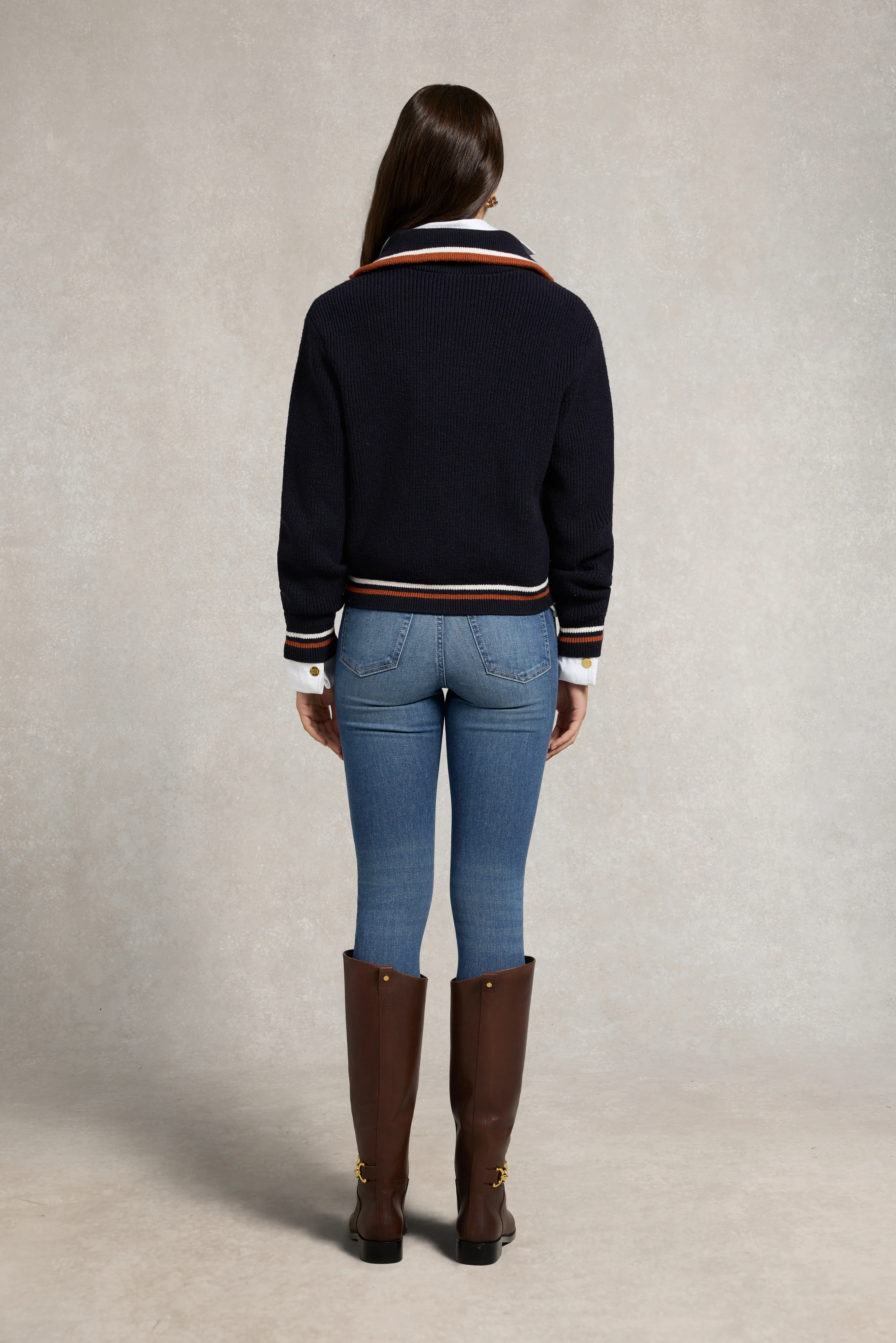 Jessica Quarter Zip Knit (Ink Navy)