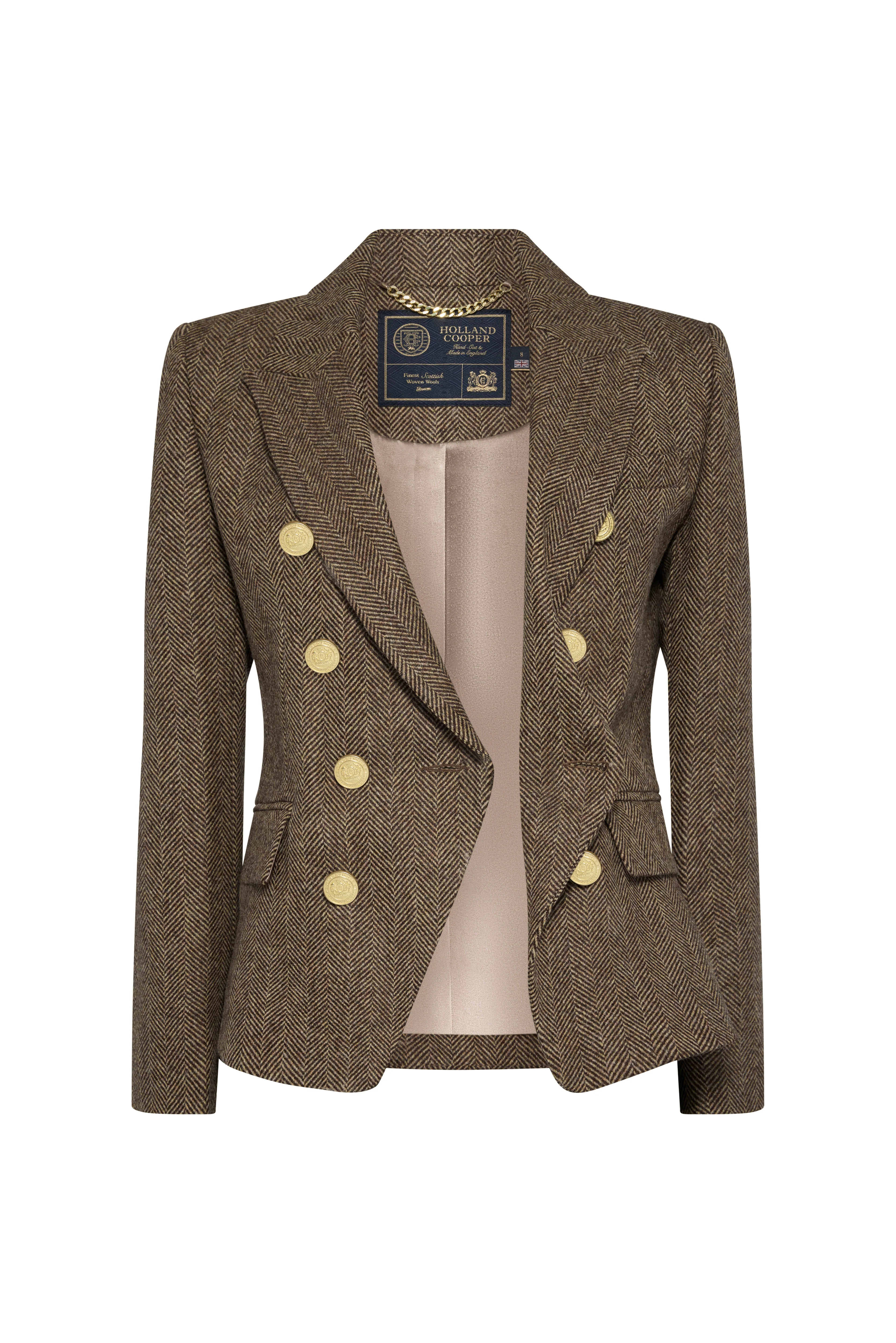 Knightsbridge Blazer (Large Scale Brown Herringbone)