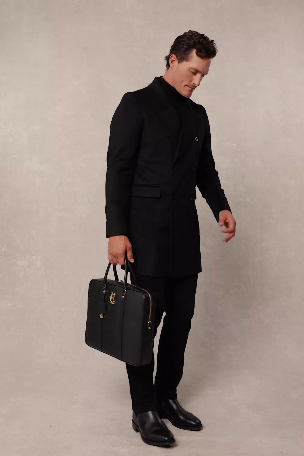 The Double Breasted Coat (Soft Black)