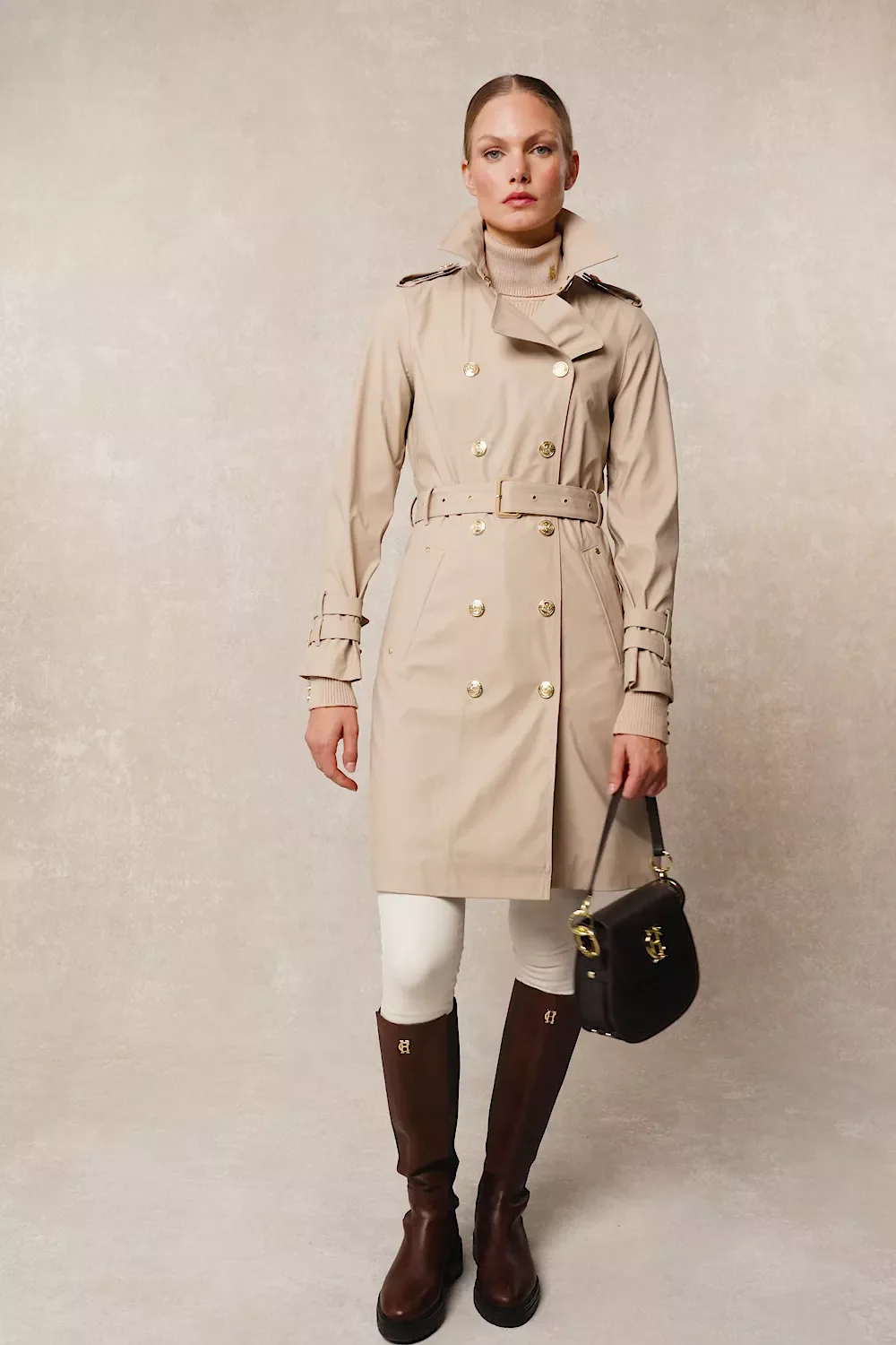 Kendal Waterproof Trench Coat (Stone)