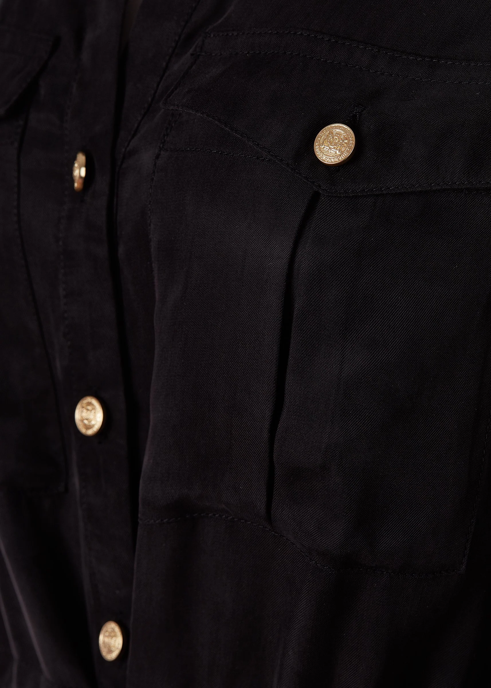 Military Shirt Dress (Black)