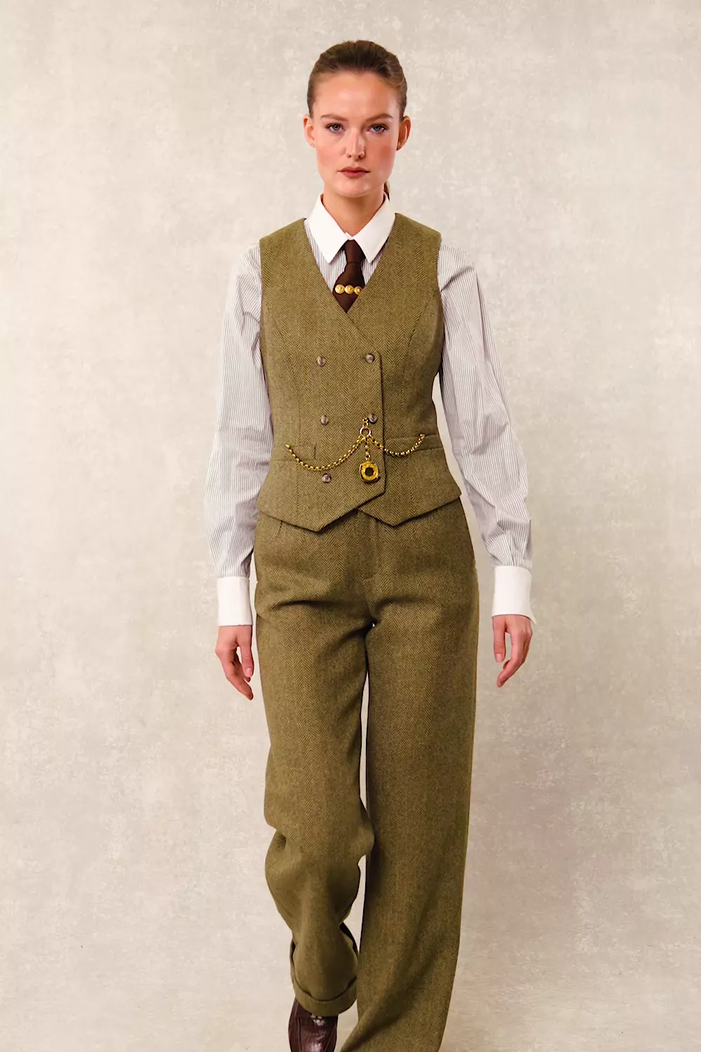 Kensington Waistcoat (Moss Herringbone)