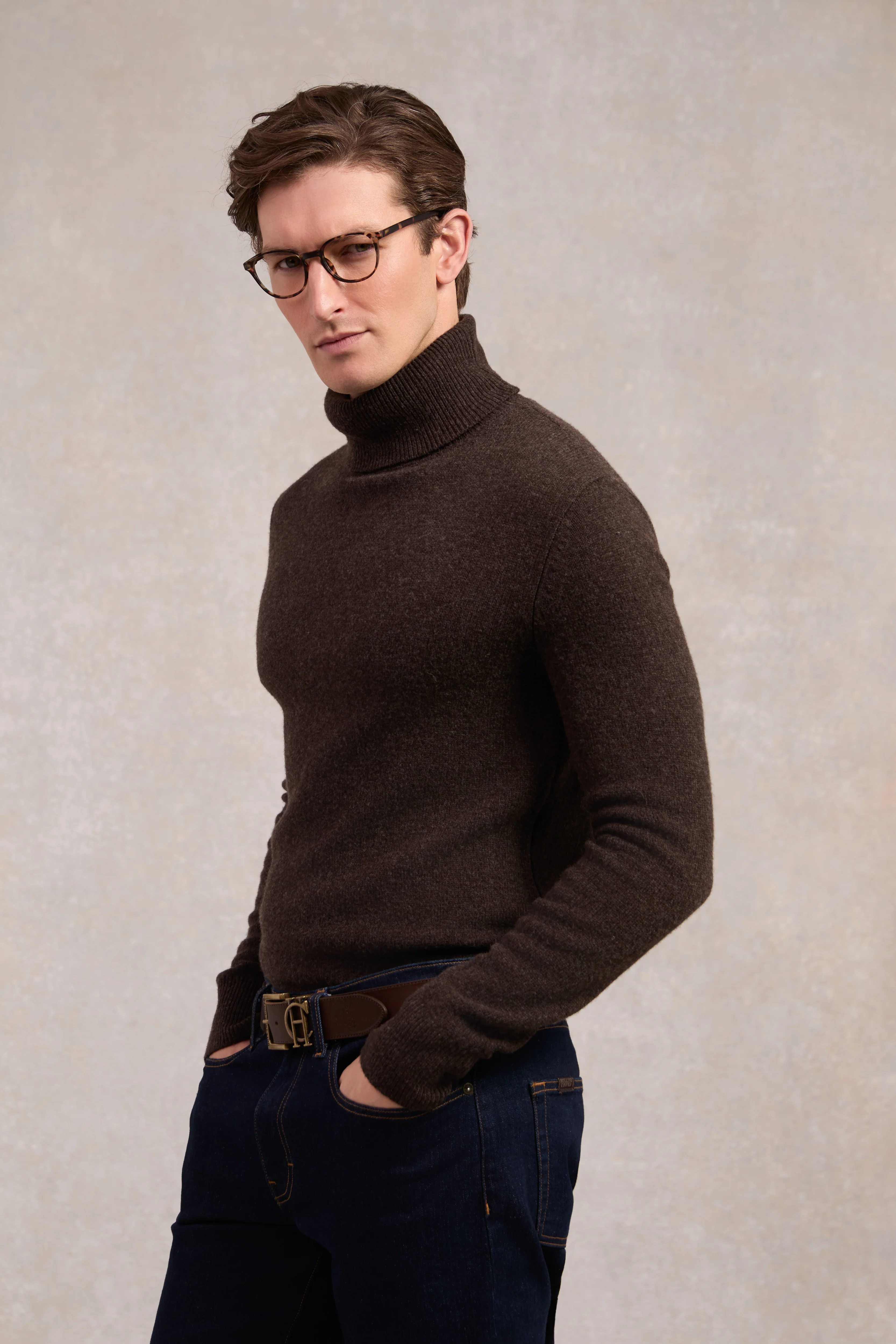 Byron Roll Neck Knit (Chocolate)