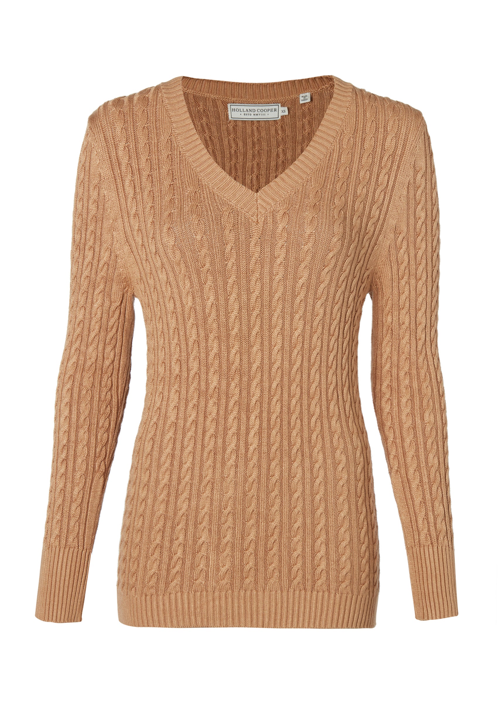 Seattle V-Neck Knit (Dark Camel)